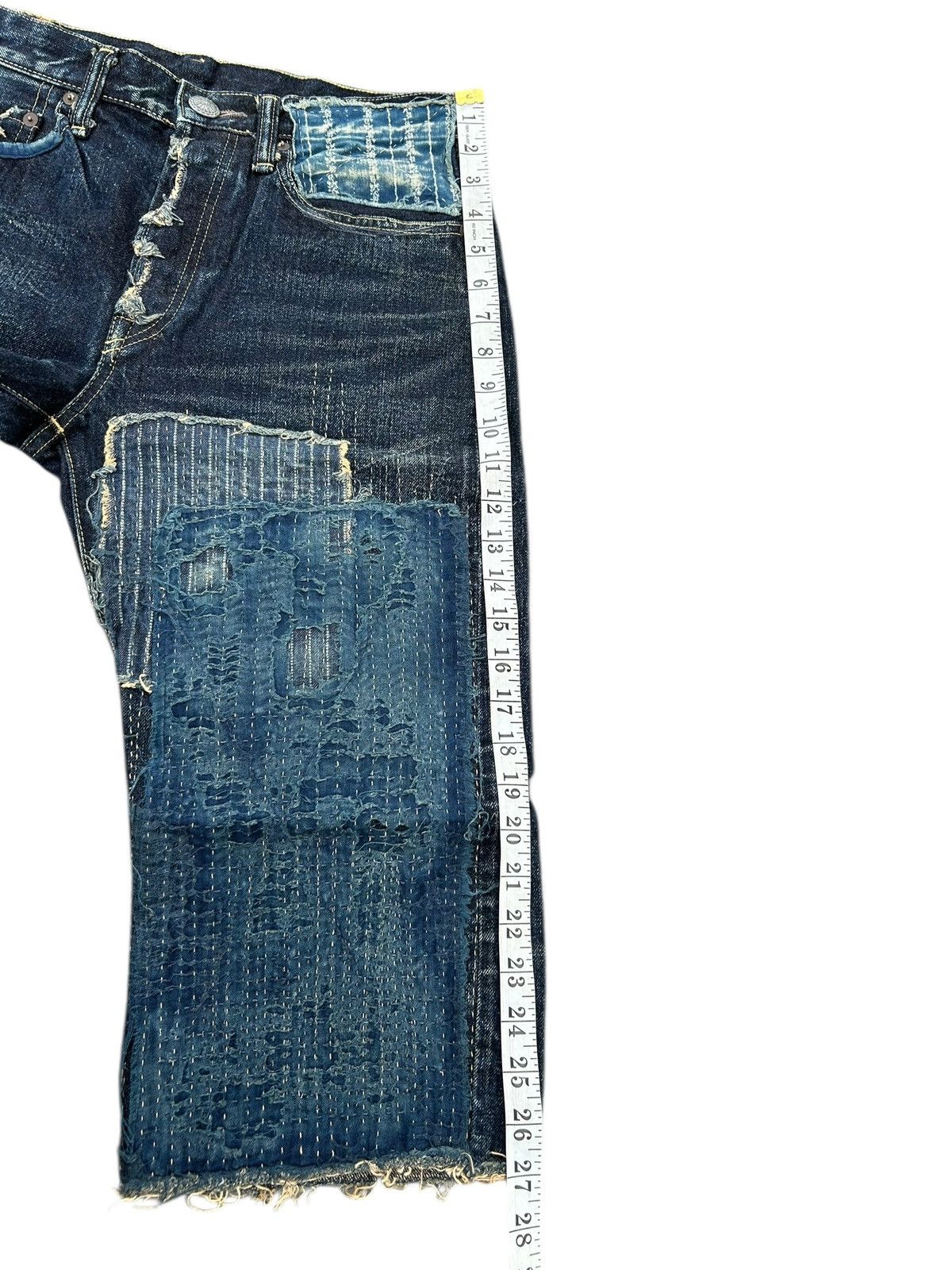 Kapital Kapital Kountry BORO Selvedge Denim Shorts (Kiro Hirata) Size US 31 - 24 Thumbnail