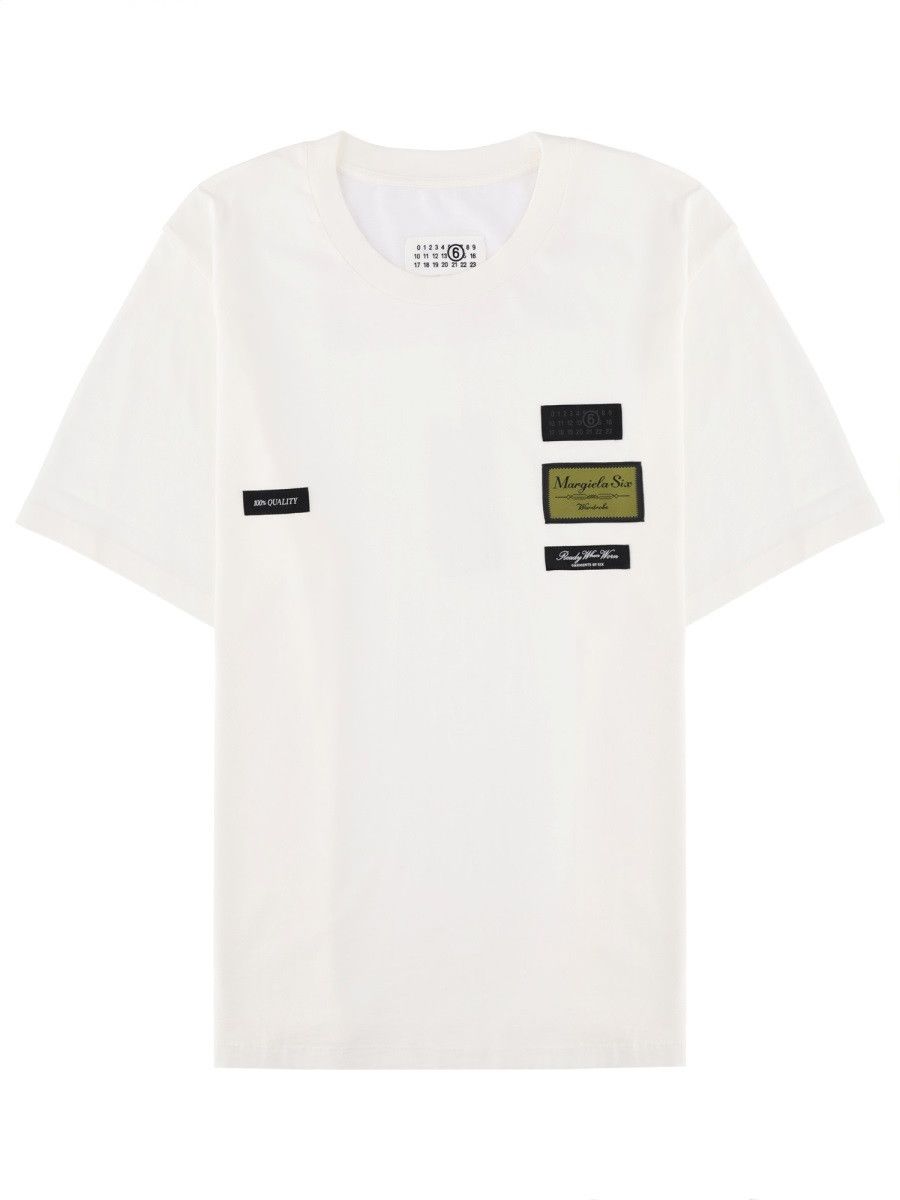 MM6 MM6 T-SHIRT WITH EXTERNAL LABELS - WHITE Size US L / EU 52-54 / 3 - 1 Thumbnail