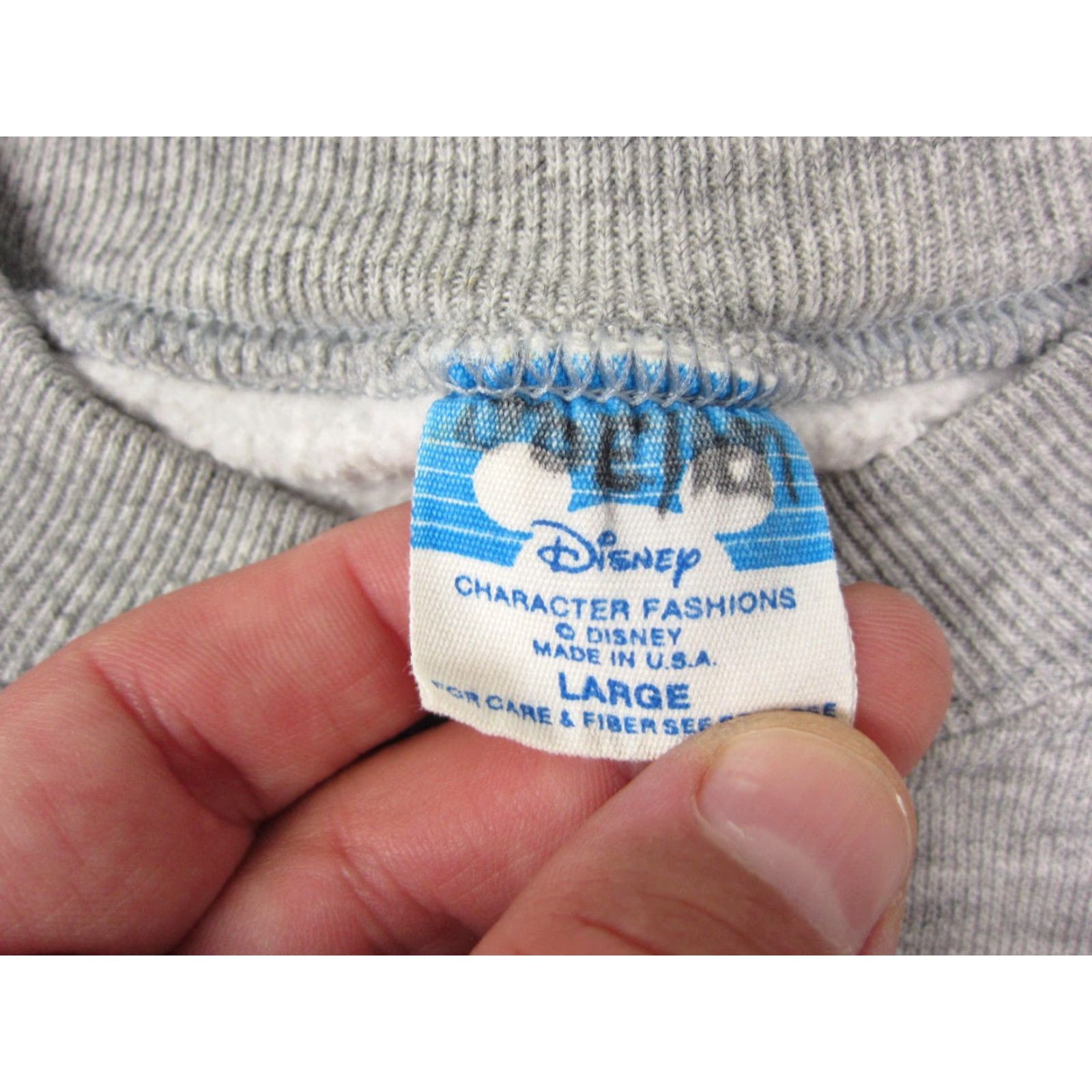 Disney VINTAGE Disney Mickey Mouse Sweatshirt Mens L Gray 90s Cotton Polyester Fleece Crew Neck Logo Pullover Sweatshirt Size US L / EU 52-54 / 3 - 4 Thumbnail