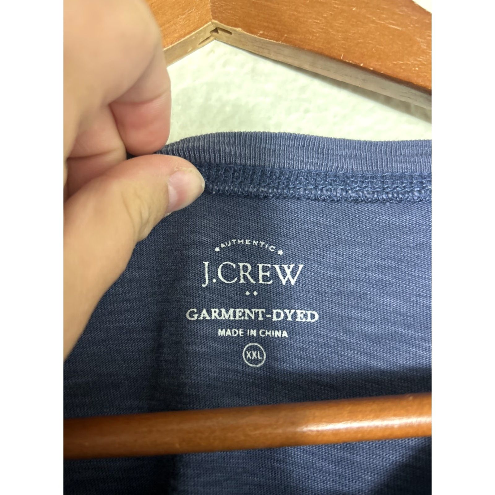 J.Crew J.CREW Shirt Mens XXL Long Sleeve Button-Up Navy Blue Cotton Size US XXL / EU 58 / 5 - 6 Thumbnail