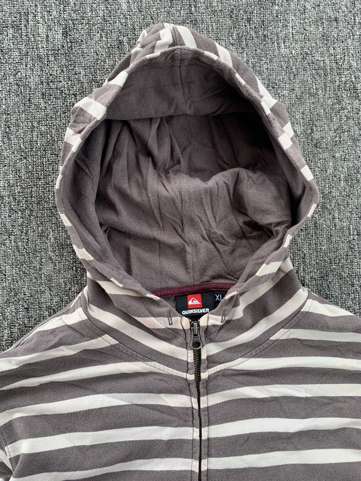 Quiksilver Quiksilver Sunfaded Stripe Disstressed Zip Up Jacket Hoodie Size US XL / EU 56 / 4 - 3 Thumbnail