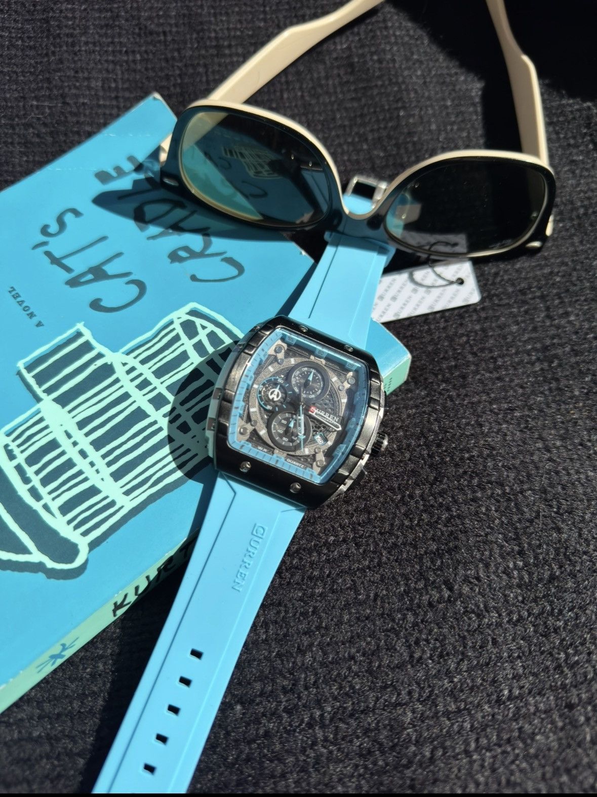 Curren Chronograph Sky Blue Men's Sport Wristwatch Quartz Brand New Size ONE SIZE - 1 Thumbnail