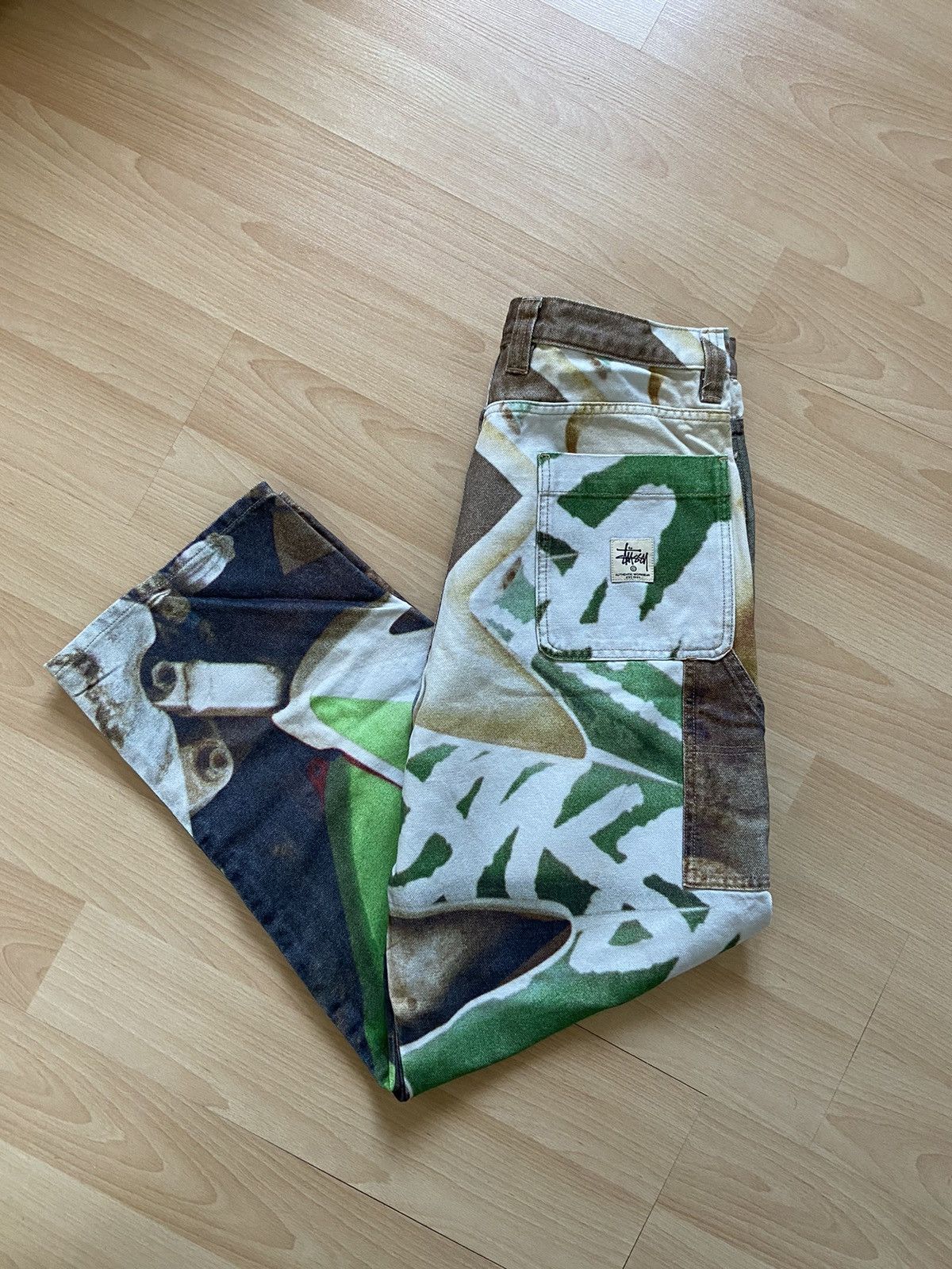 STUSSY WORK PANT CANVAS BAJA PRINT 34