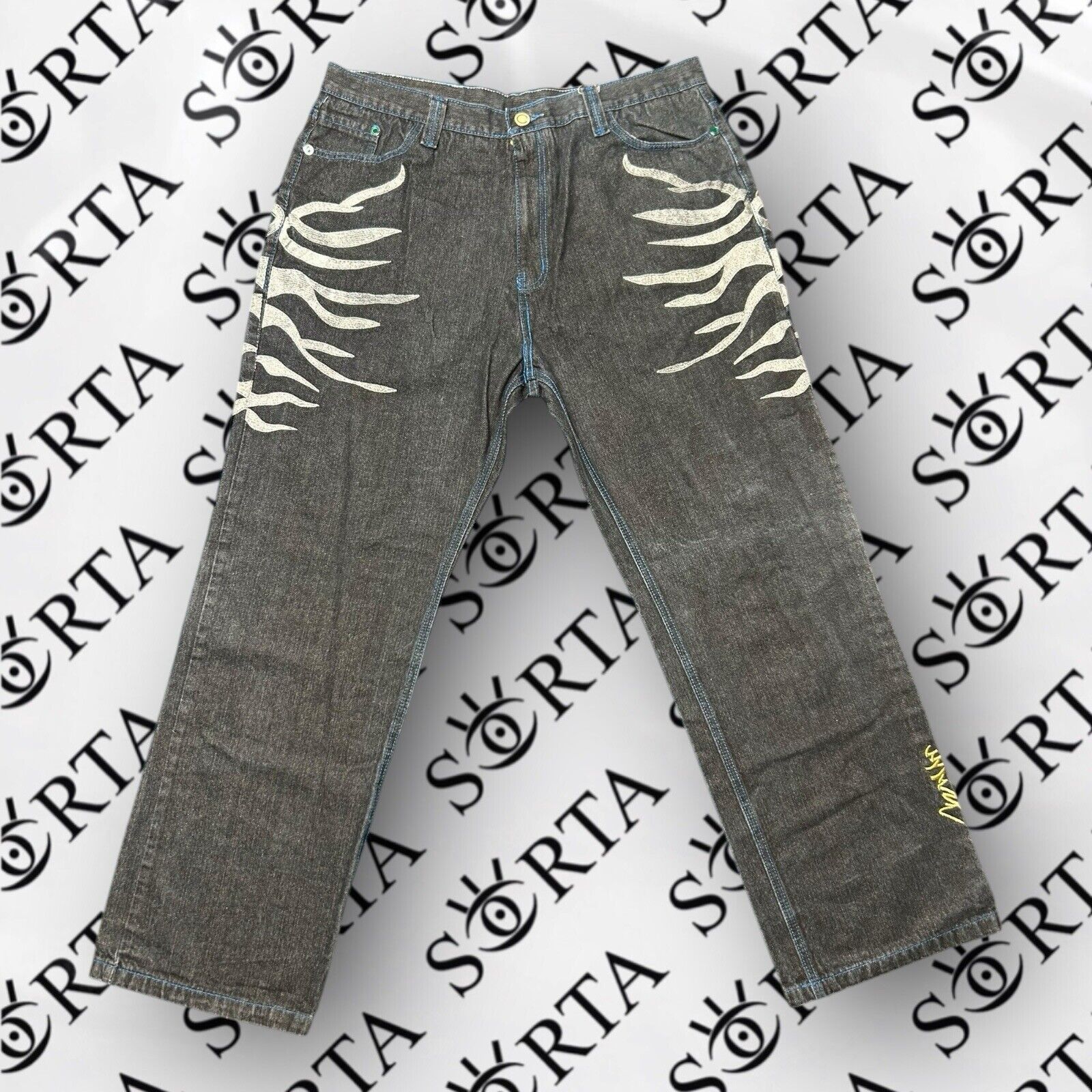 Coogi VTG Baggy Y2K Coogi Jeans Tiger Silver Hip Hop Skater RARE Size US 40 / EU 56 - 2 Thumbnail