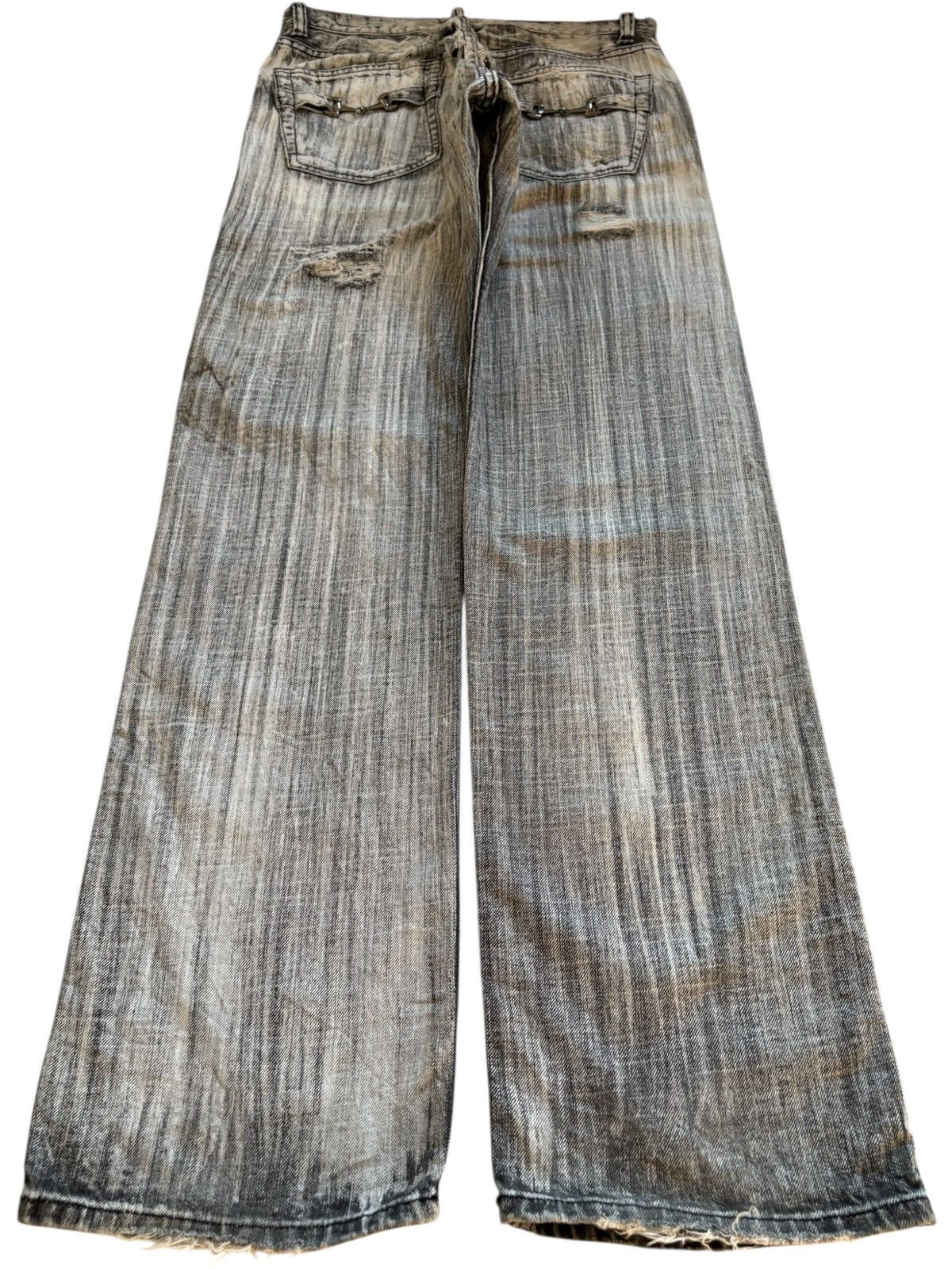 14th Addiction × Japanese Brand Vintage Japanese Brand Distressed Ripped Loose Jeans Size US 30 / EU 46 - 2 Thumbnail