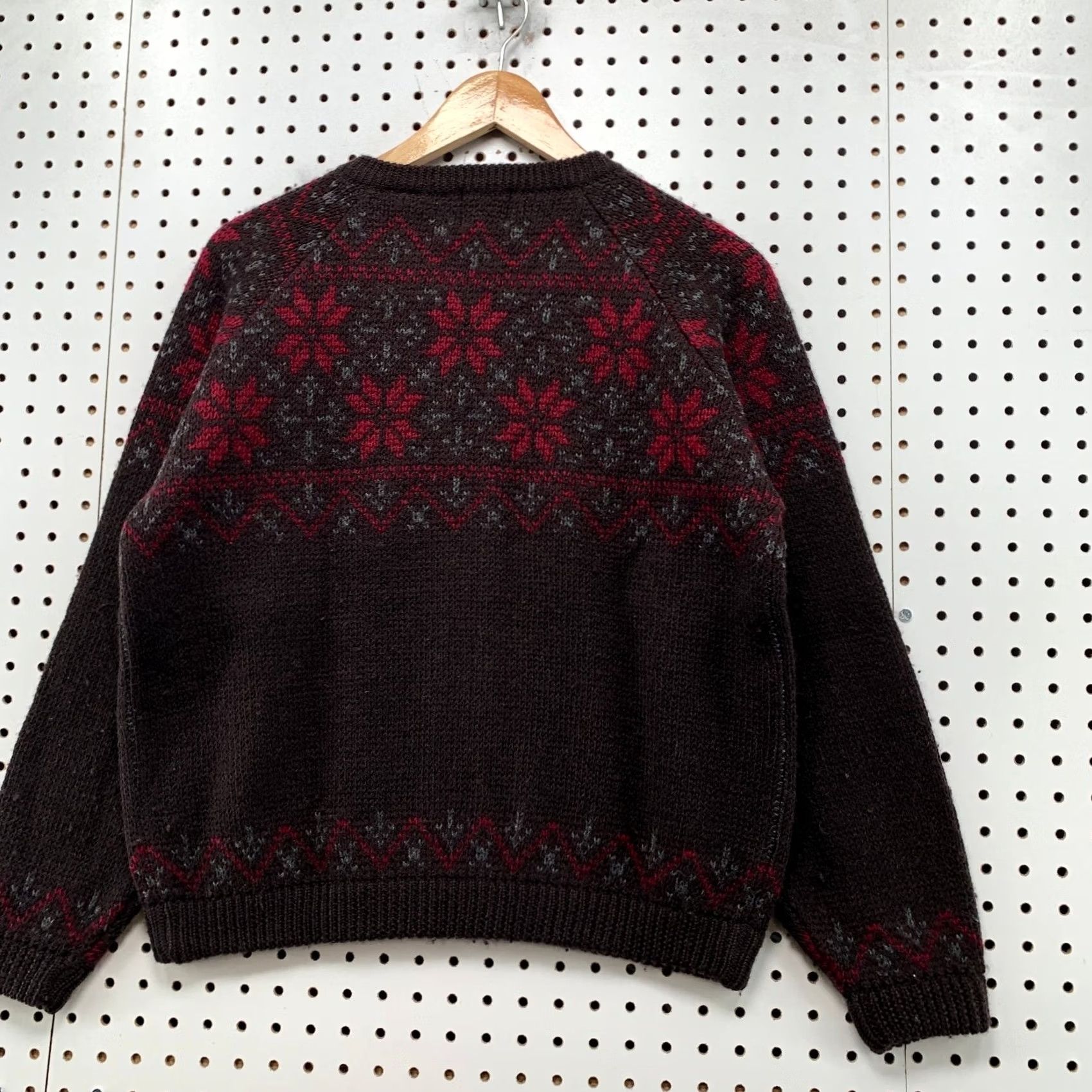 Gap VINTAGE GAP Wool Cardigan Sweater Zip Womens M Brown Nordic Snowflake Size M / US 6-8 / IT 42-44 - 2 Thumbnail