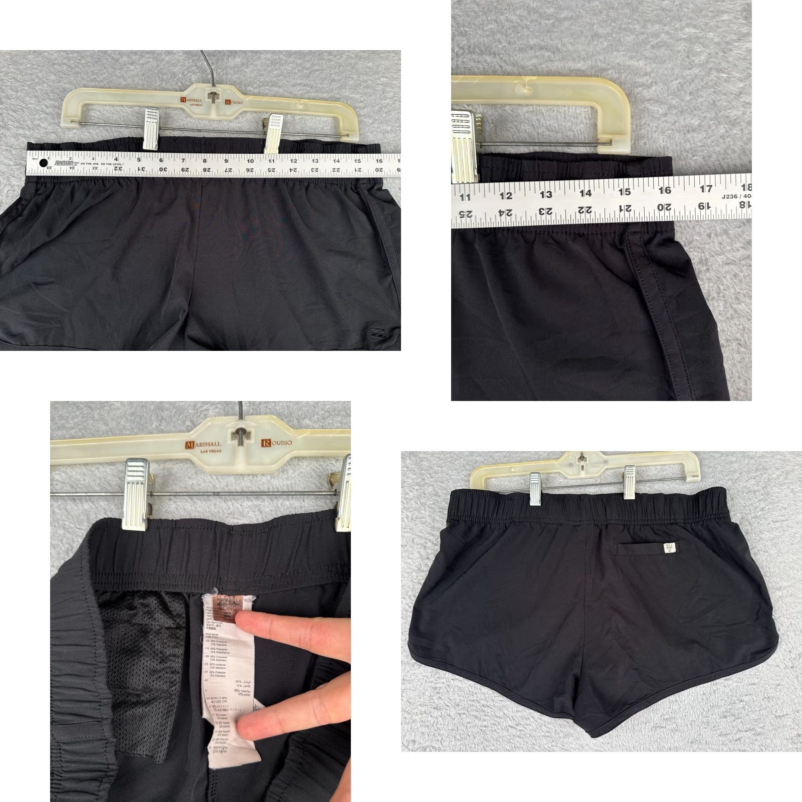 Billabong Billabong Shorts Womens Medium Black Sweat Polyester Blend Beach Pool 34x4 Size 32" / US 10 / IT 46 - 8 Thumbnail