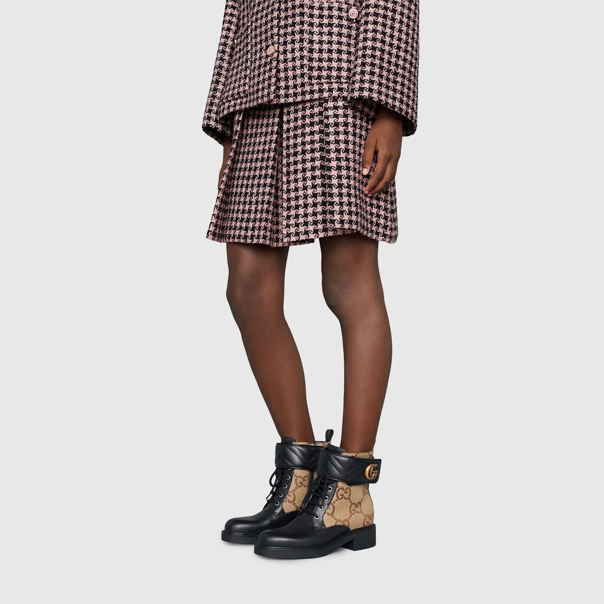 Gucci o1s1wg110225 Double G Ankle Boots in Beige/Black Size US 11.5 / IT 41.5 - 7 Thumbnail