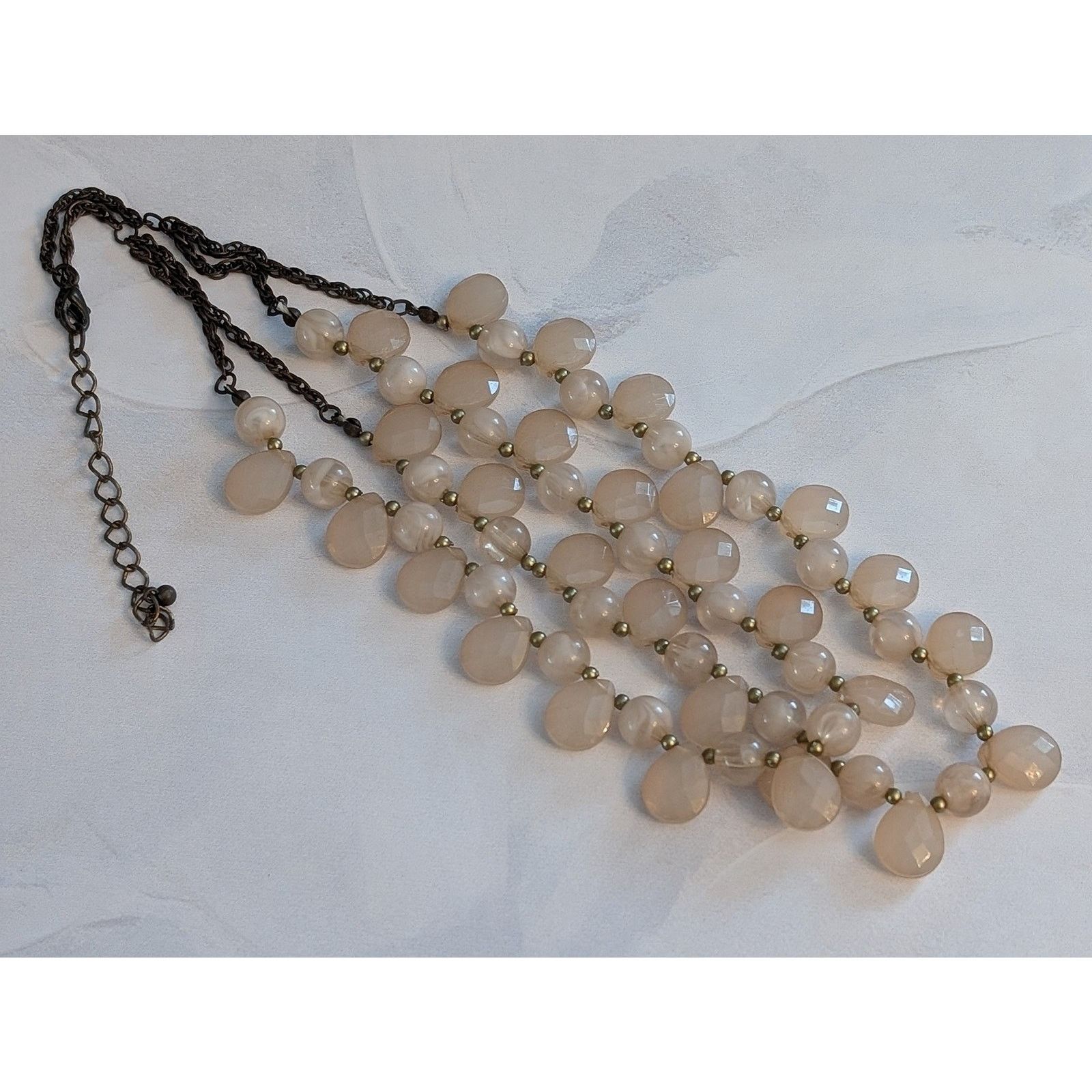 Vintage VTG 1980s 20" Layered Pink Teardrop & Round Beaded Necklace Size ONE SIZE - 5 Thumbnail