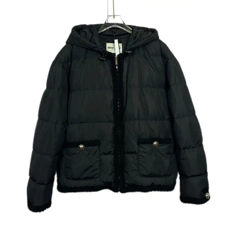Miu Miu Miu Miu Winter Black Cotton Down Jacket 0089 Size S / US 4 / IT 40 - 1 Thumbnail