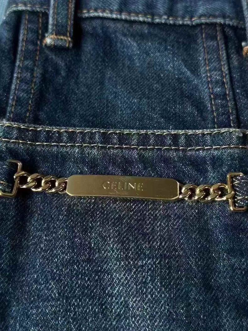Celine Celine Denim Chain Skirt Size US 28 / EU 44 - 6 Thumbnail