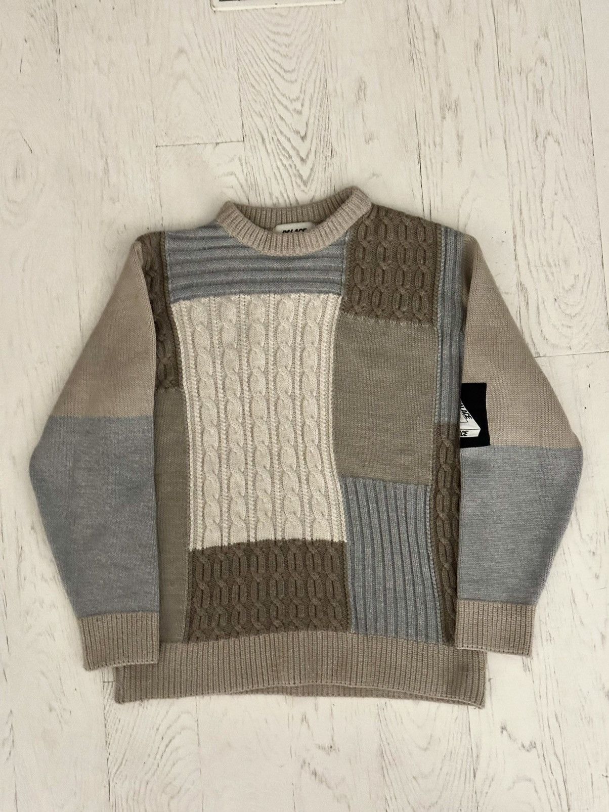 Palace Palace Cable Patchwork Knit | Grailed