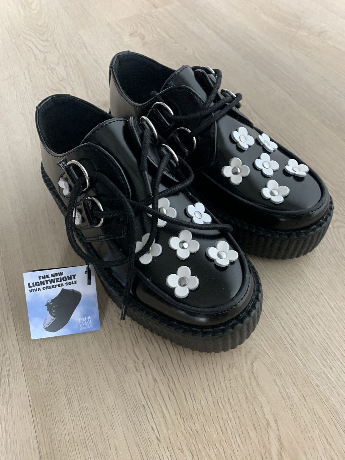 T.U.K. Footwear TUK flower viva mondo creepers Size US 5 / IT 35 - 1 Thumbnail