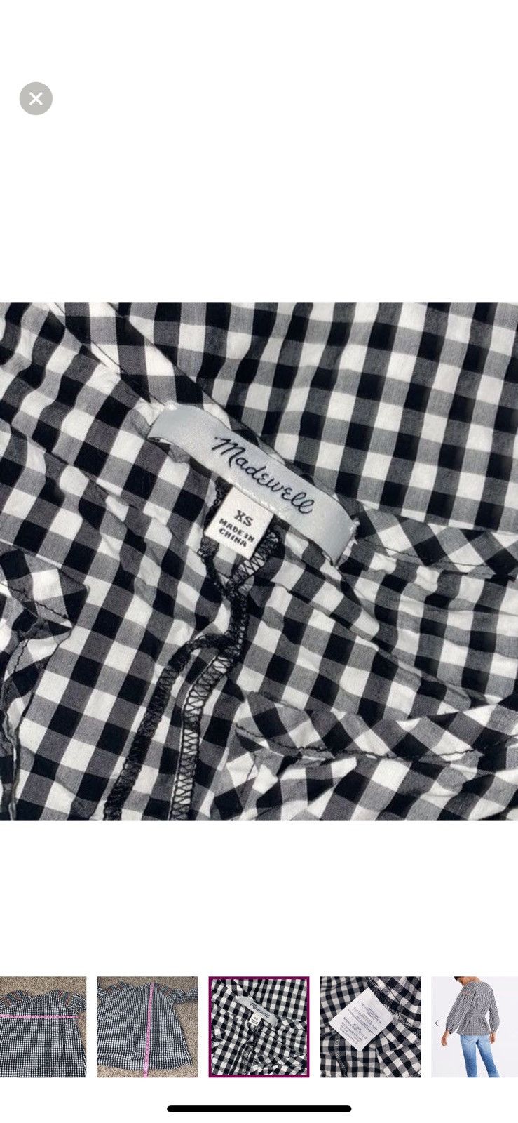Madewell Madewell XS smocked gingham top Size XS / US 0-2 / IT 36-38 - 6 Thumbnail