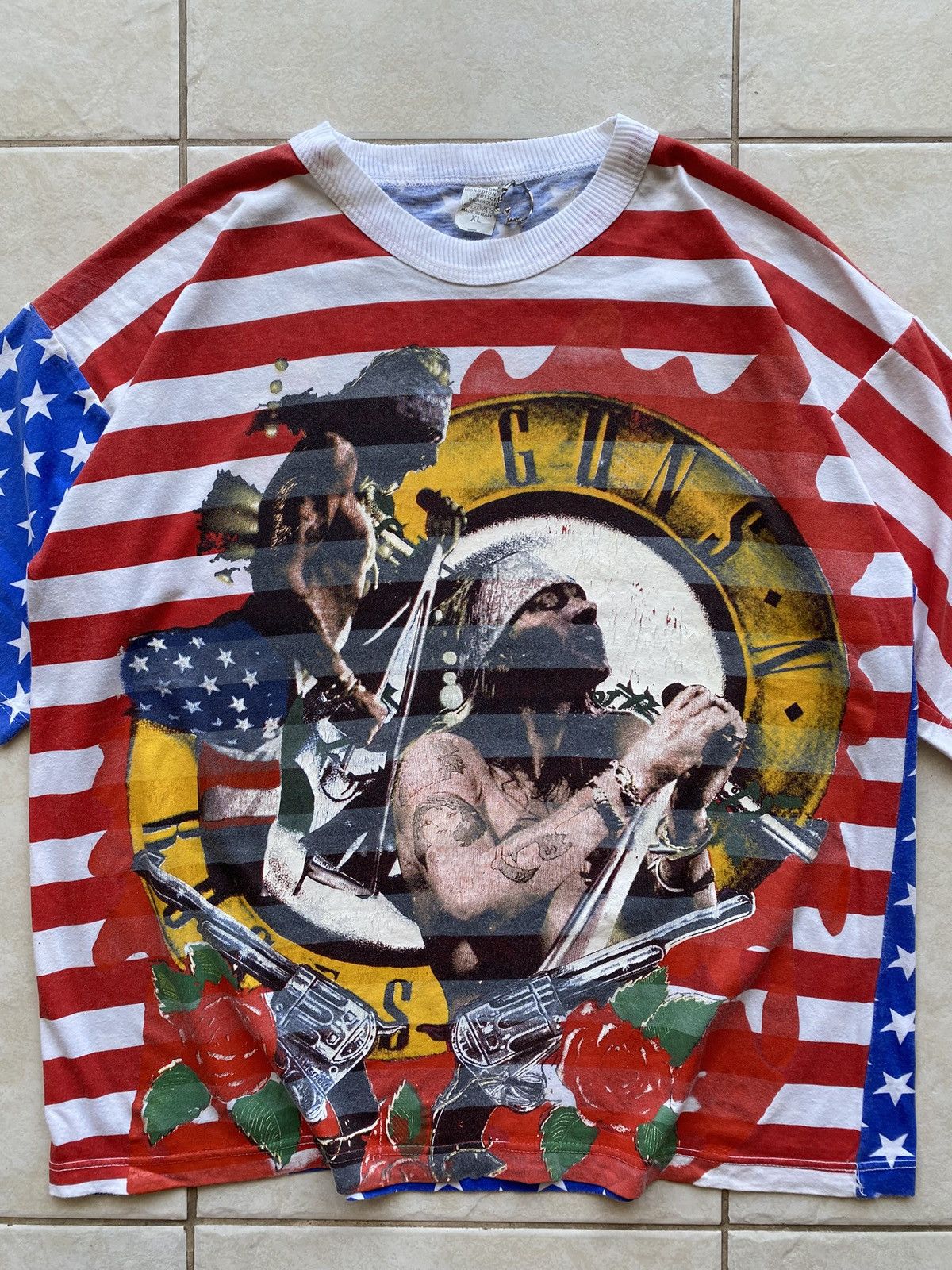 Vintage 90’s Guns N Roses European Boot AOP Tee Boxy Large Size US L / EU 52-54 / 3 - 3 Thumbnail