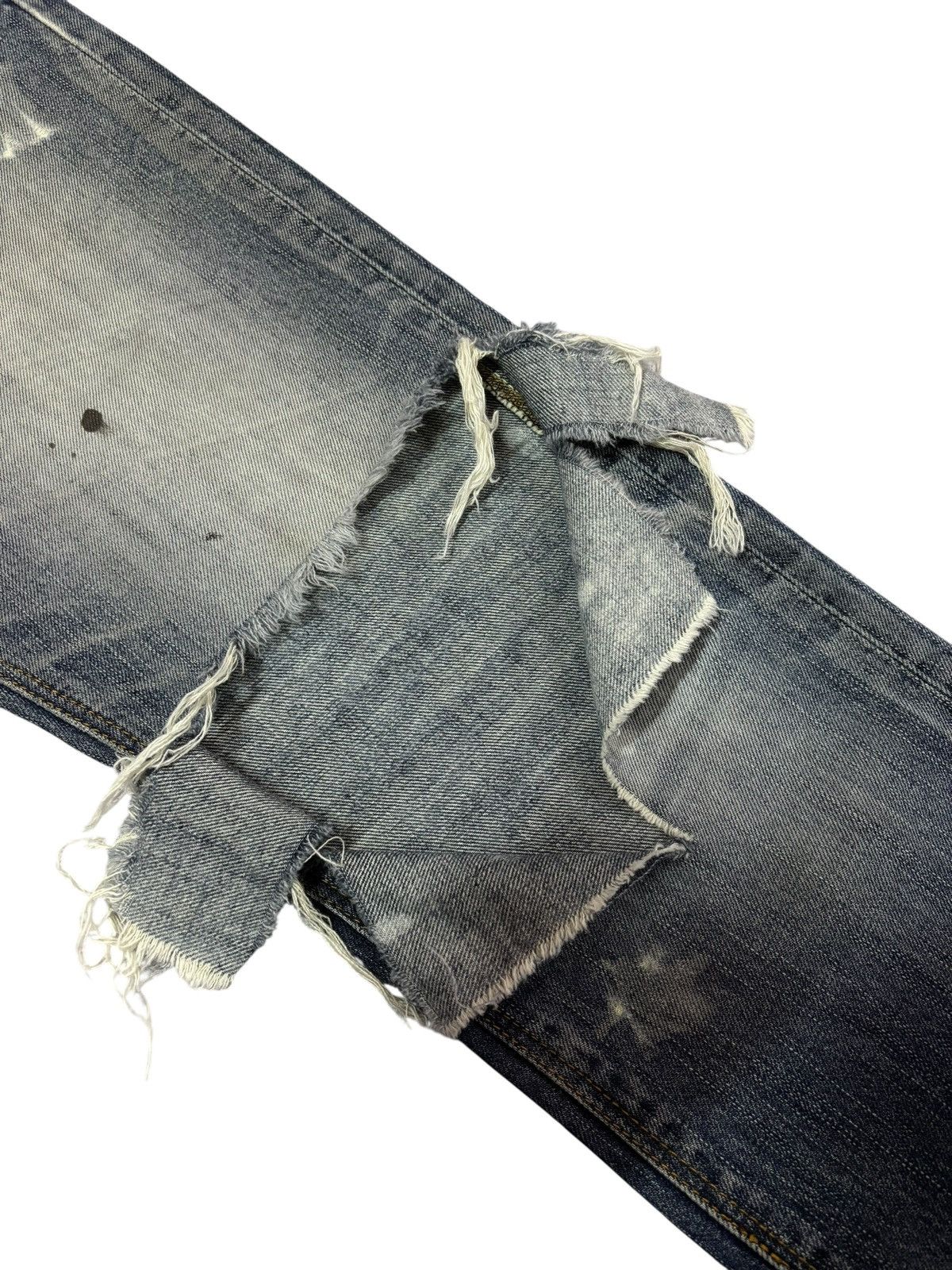 Gap Vtg Navy Japan Grunge Paint Splash Distressed Jeans Size US 32 / EU 48 - 6 Thumbnail