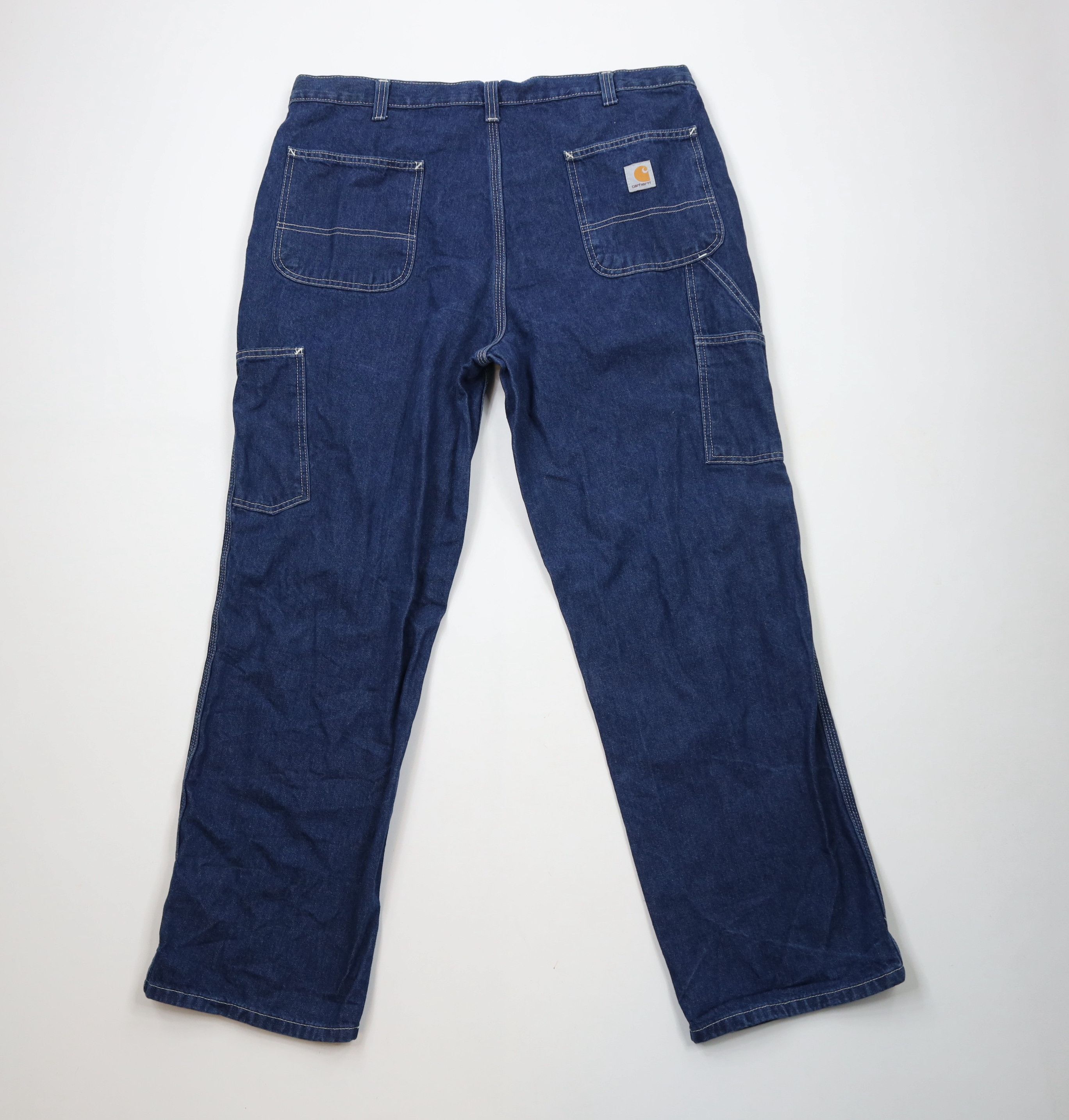 Carhartt × Vintage Vintage Y2K Carhartt Spell Out Wide Leg Dungaree Denim Jeans Size US 38 / EU 54 - 9 Thumbnail