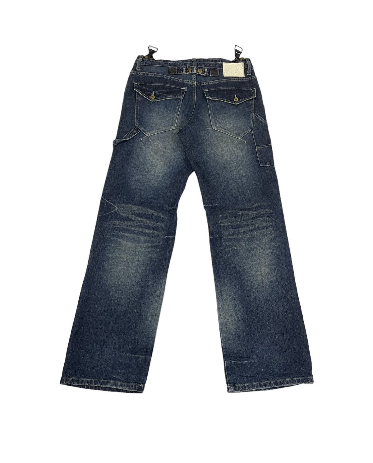 PPFM Vintage PPFM Double Waist Carpenter Jeans Leather Buckles Size US 33 - 3 Thumbnail