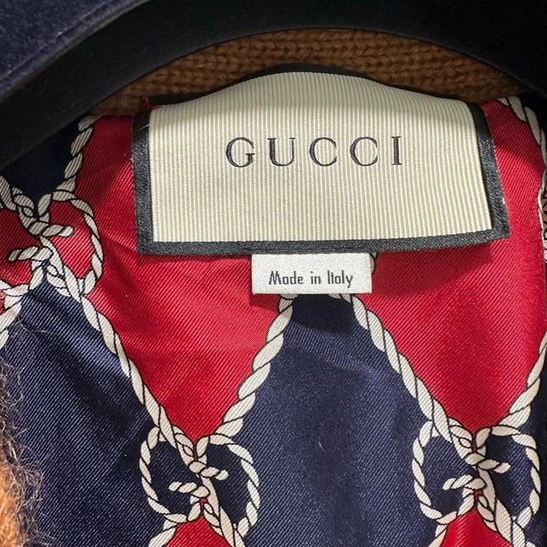 Gucci Gucci Coffee-colored knitted inner full-print cardigan jack Size US XL / EU 56 / 4 - 3 Thumbnail