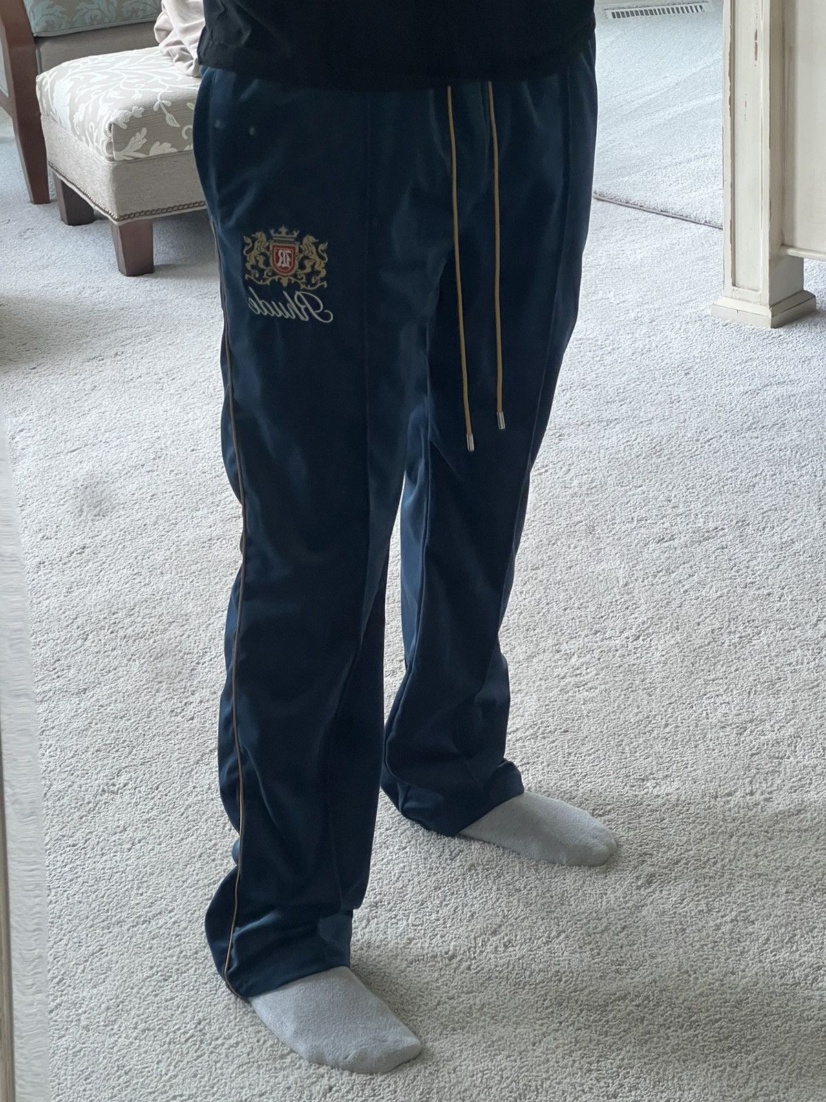 Rhude NEW Rhude Pants Embroidered Velvet Blue Size US 36 / EU 52 - 8 Thumbnail