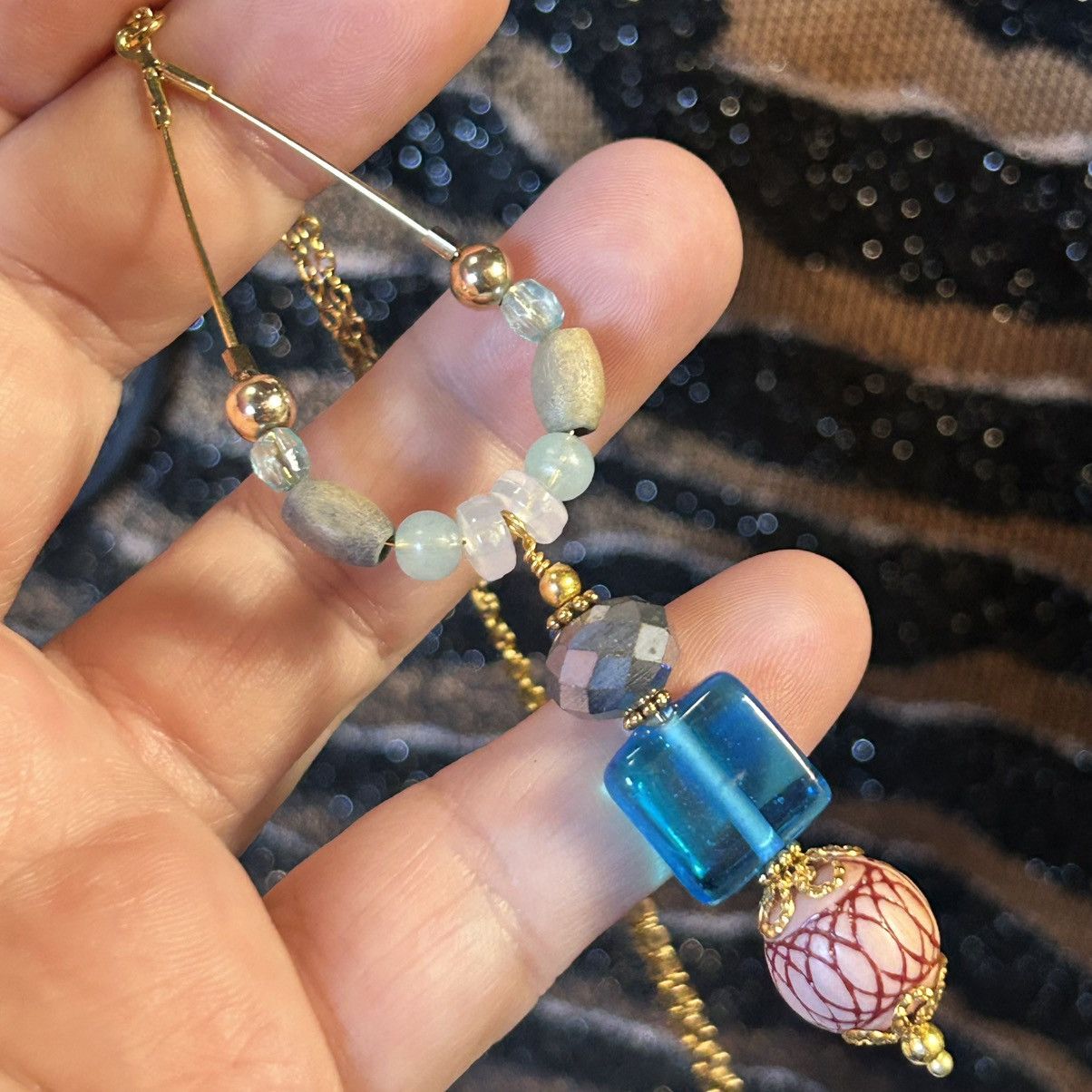 Handmade Handcrafted vintage bead changeable charm pendant necklace Size ONE SIZE - 1 Thumbnail