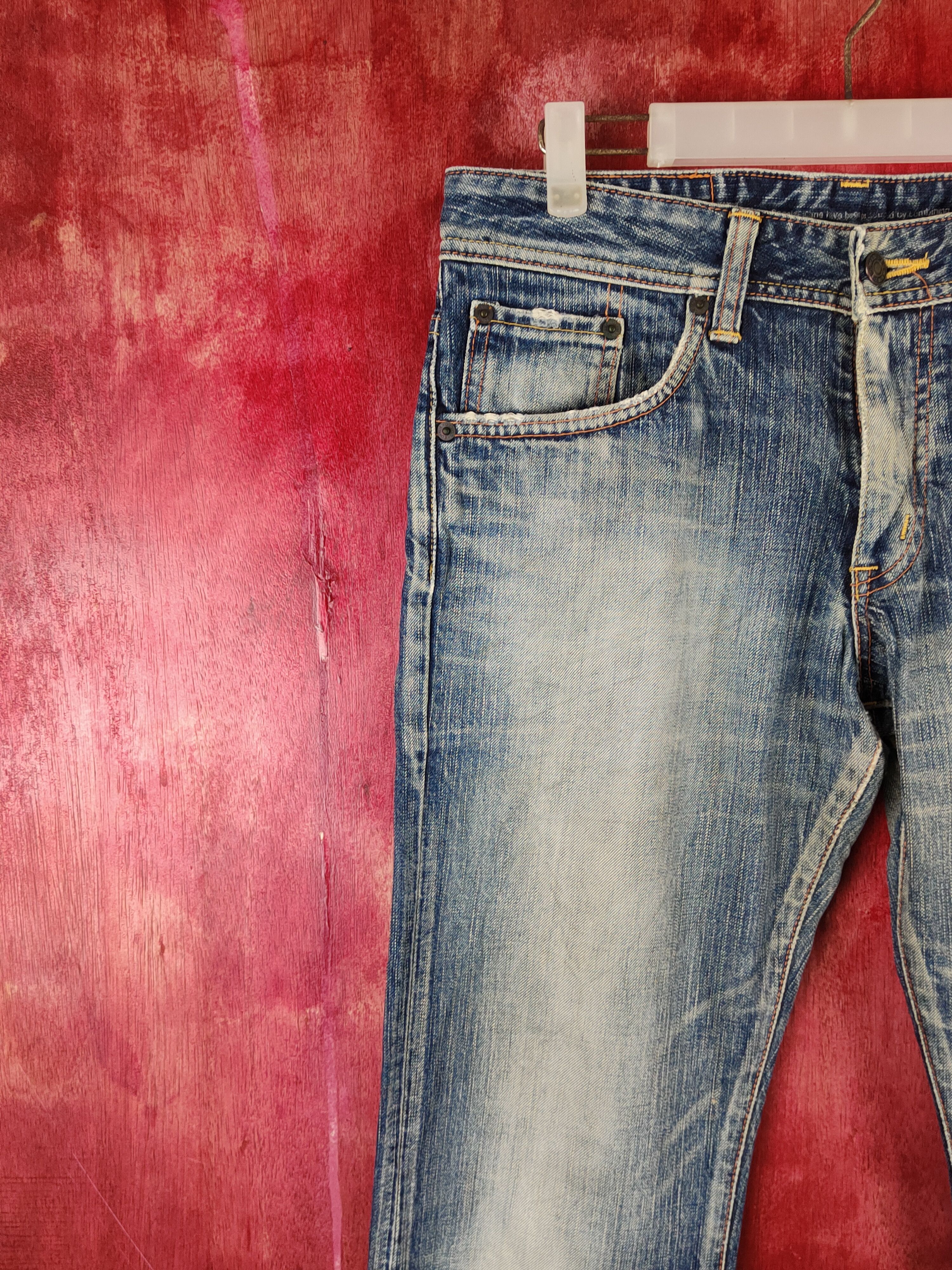 Edwin Edwin Dark Blue Faded Distressed Ripped Jeans #S2241 Size US 30 / EU 46 - 3 Thumbnail