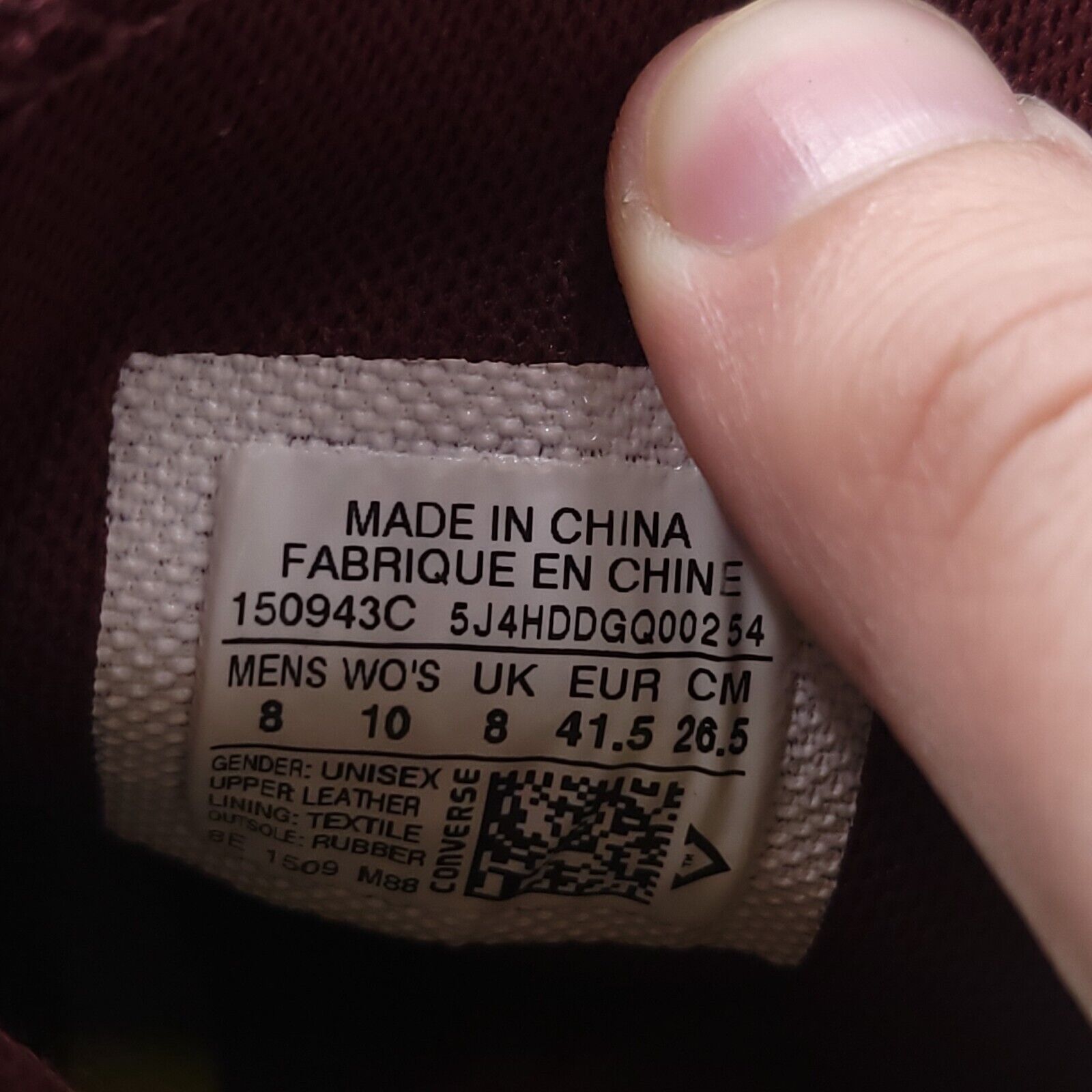 Converse Converse All Star Shoe Womens Size 10 Men 8 150943C Maroon Size US 10 / IT 40 - 9 Thumbnail