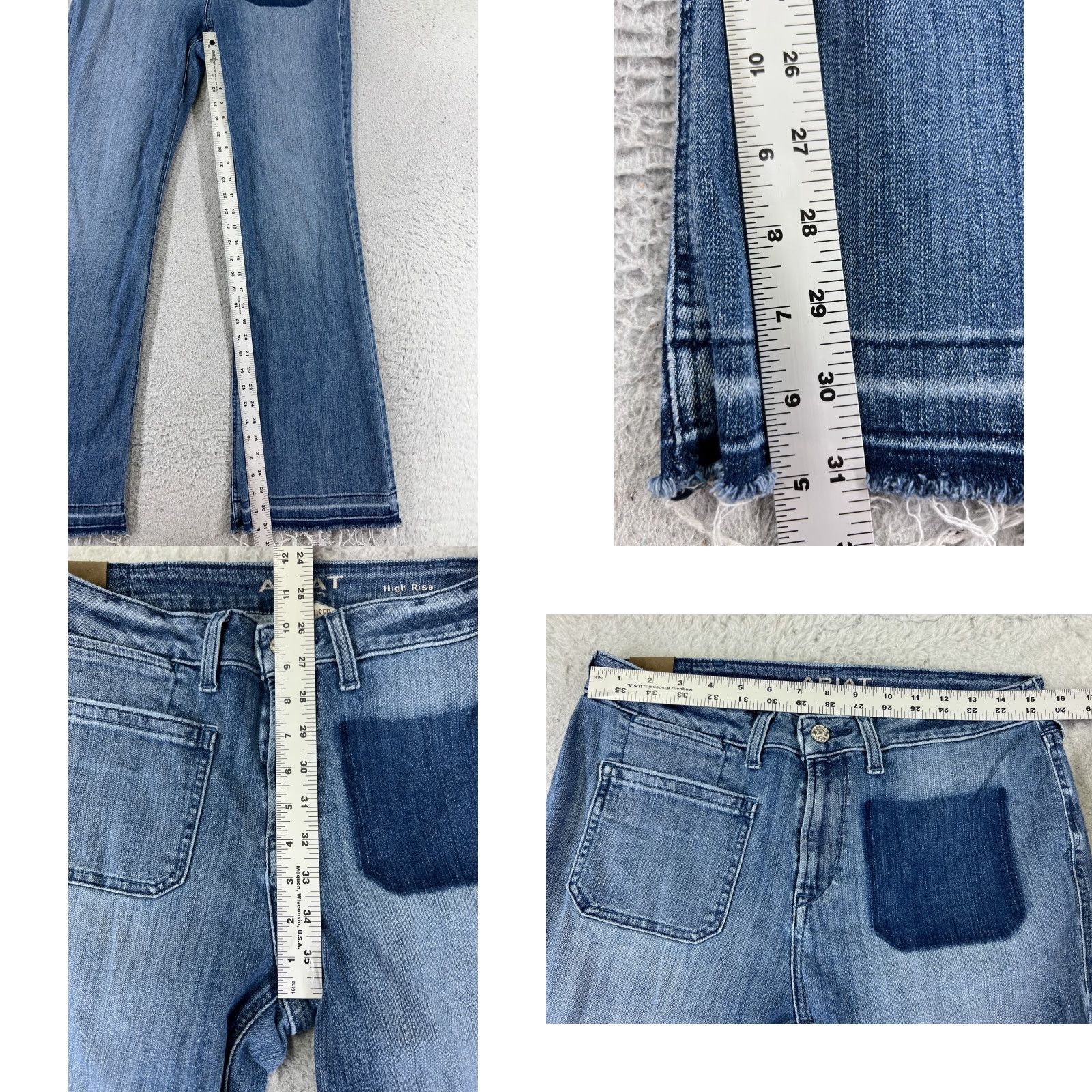 Ariat Ariat Jeans Womens Bootcut Denim Blue 31 Regular 29x31 Stretch Distressed Mid Rise 5-Pocket Denim Cotton Blend Womens Jeans Sportswear Size 24" / US 00 / IT 34 - 8 Thumbnail