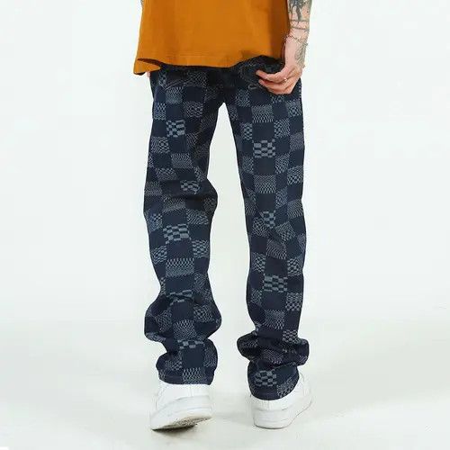 Other Check Pattern Blue Denim Jeans Size US 27 - 2 Thumbnail
