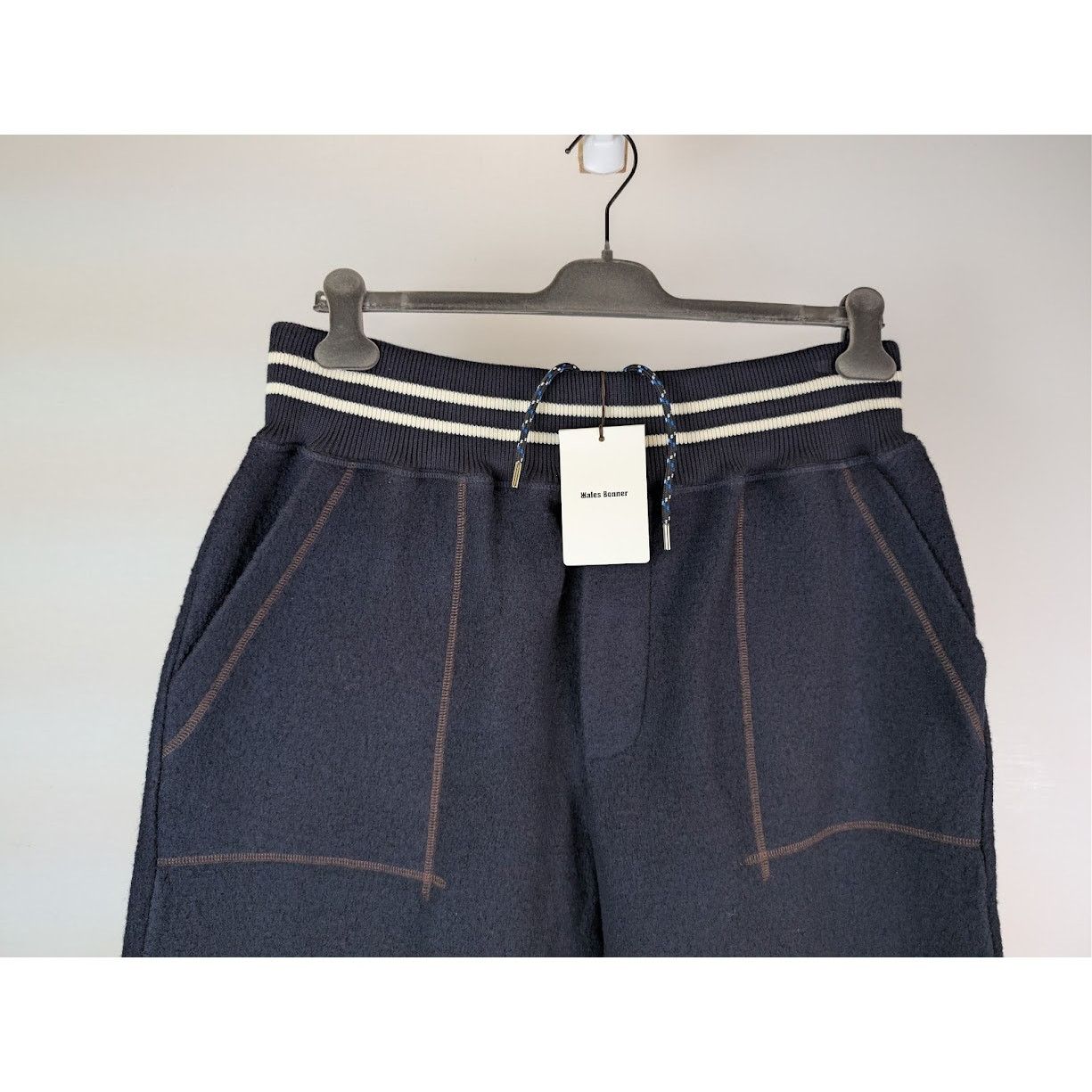 o1rshd1 Boiled Wool Jersey Shorts in Navy
