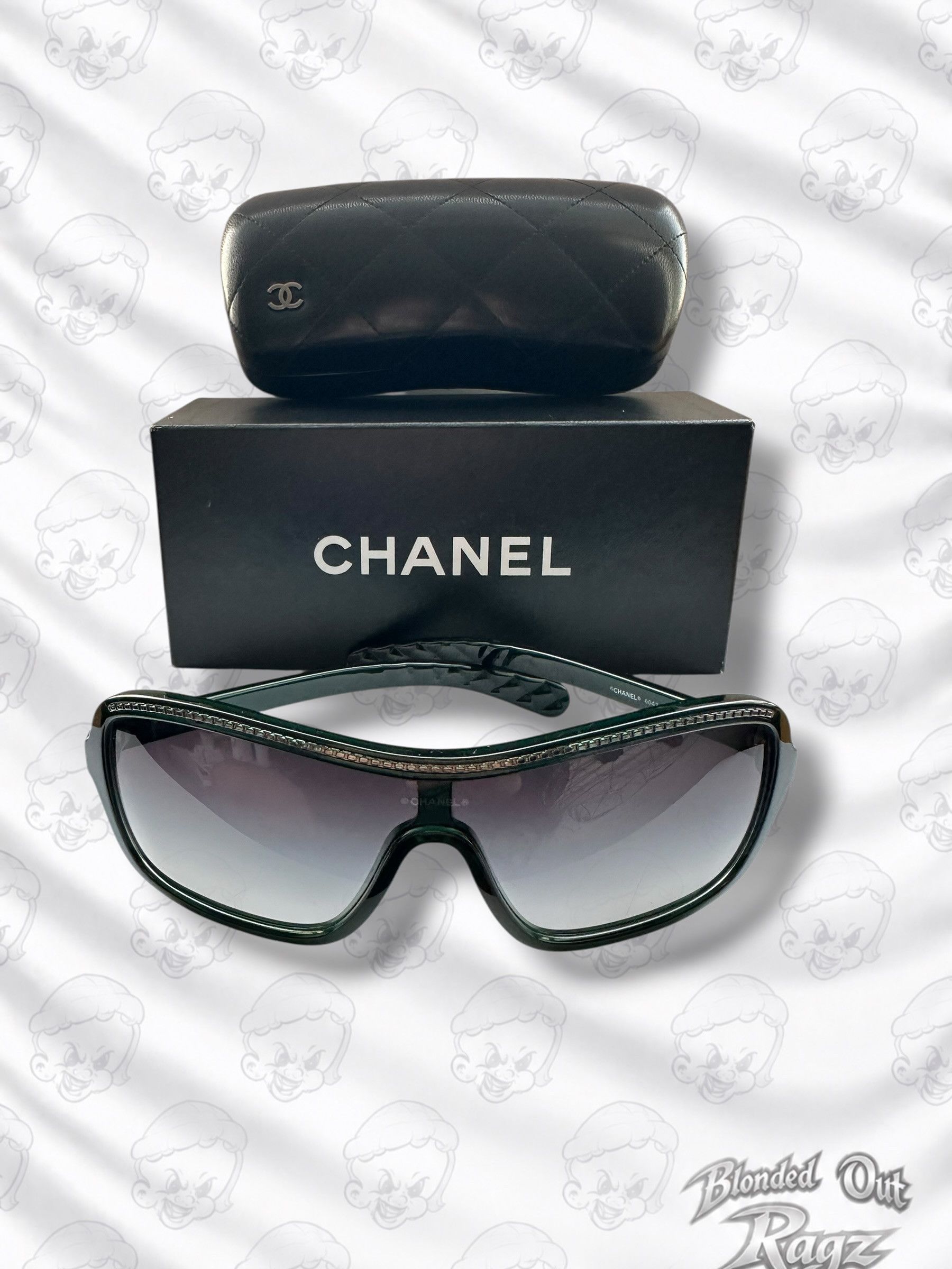 Chanel Chanel 6043 Black + Silver Quilted Sunglasses Size ONE SIZE - 2 Thumbnail