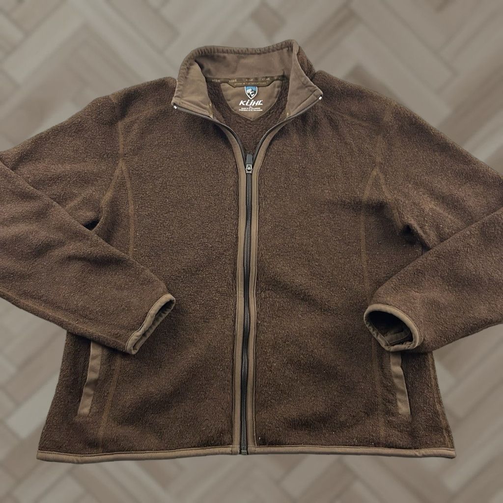 Vintage Kuhl Full Zip Alfpaca Fleece Jacket Women's XL Brown Size XL / US 12-14 / IT 48-50 - 1 Thumbnail
