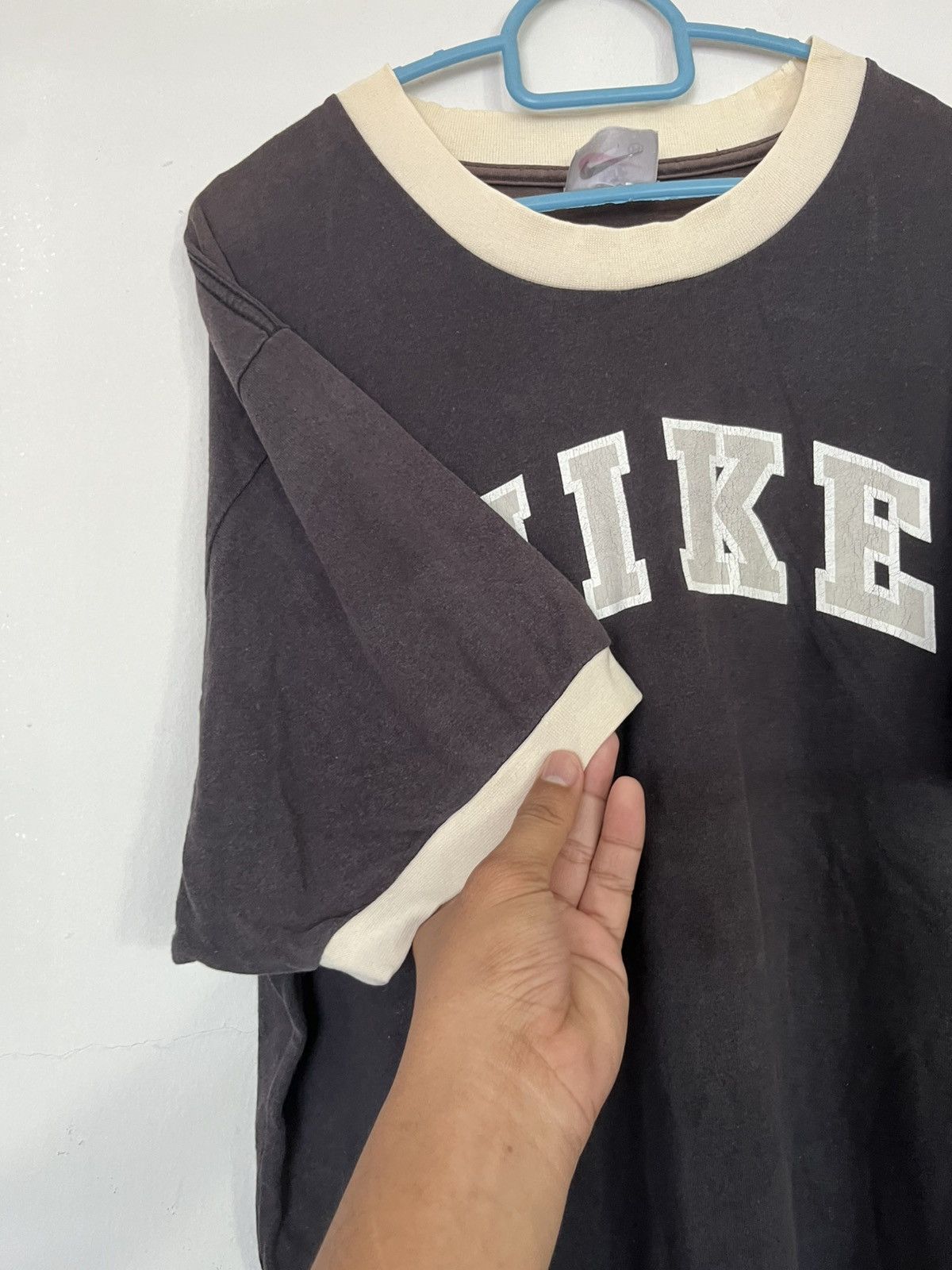 Nike 🔥Y2K 2000s MILENNIUM NIKE Ringer Distressed Size US M / EU 48-50 / 2 - 6 Thumbnail