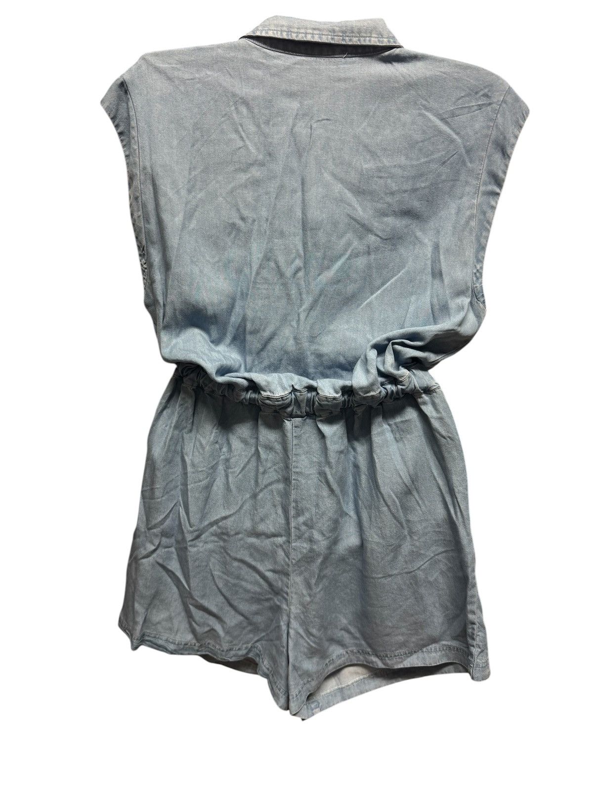Ellen Tracy Ellen Tracy Denim Romper Jumpsuit Shorts Medium Blue Elastic Size M / US 6-8 / IT 42-44 - 3 Thumbnail