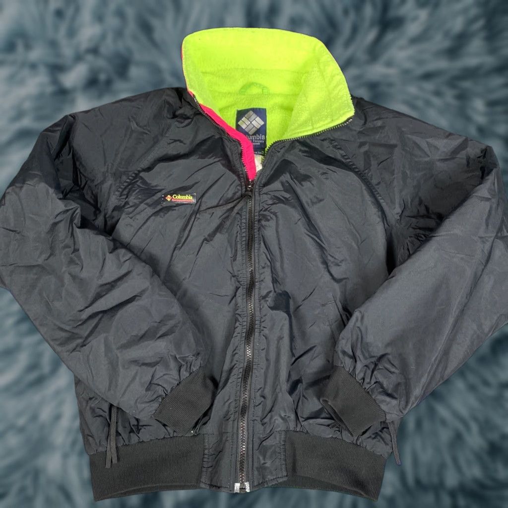 Vintage VINTAGE Columbia Sportswear Bomber Jacket Mens Sz M Black Pink Volt Size US M / EU 48-50 / 2 - 1 Thumbnail