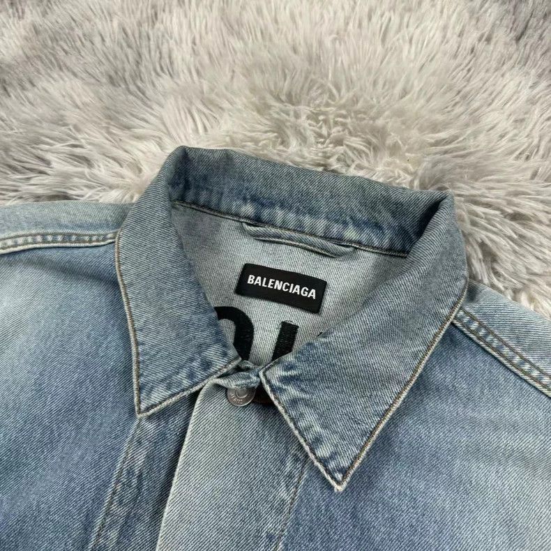 Balenciaga balenciaga denim jacket with logo design Size US L / EU 52-54 / 3 - 3 Thumbnail