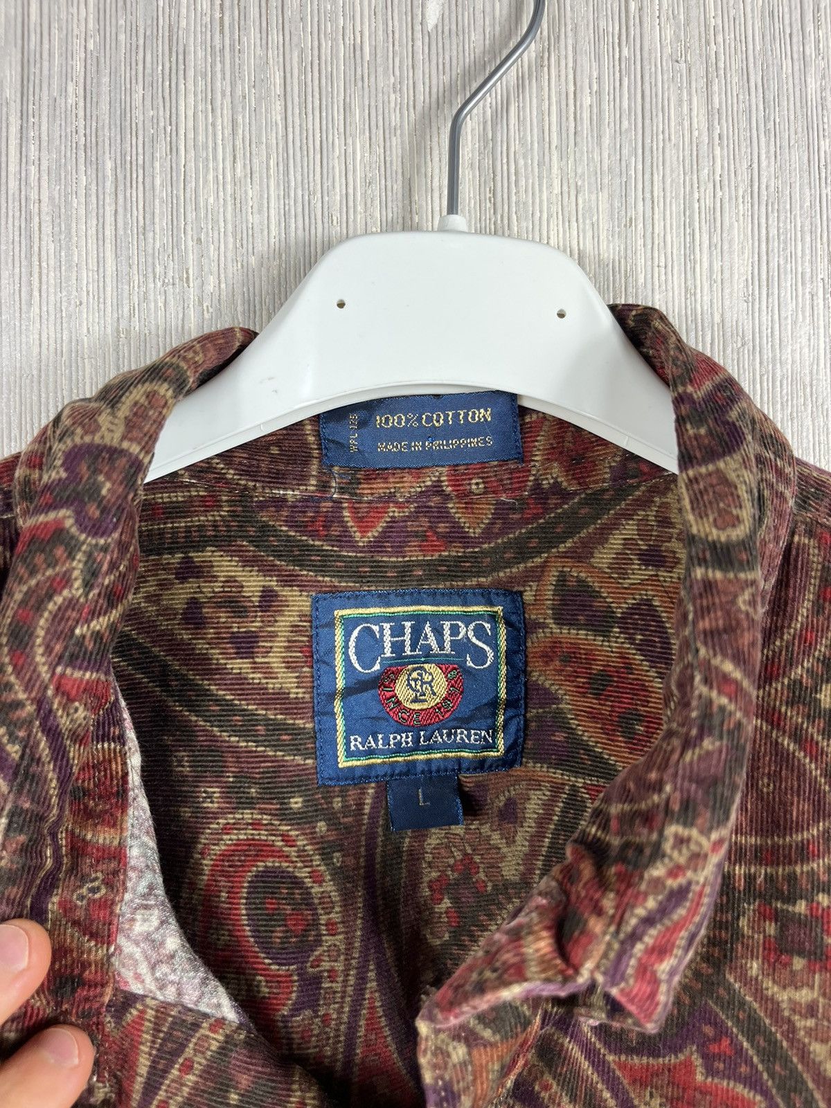 Chaps Ralph Lauren corduroy velvet fullprint floral shirt