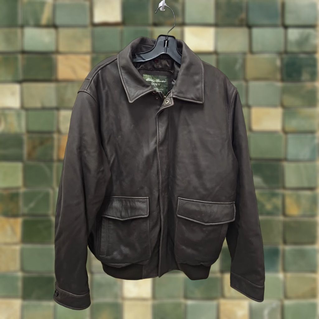 Eddie Bauer VINTAGE Eddie Bauer Jacket Bomber Leather Size US L / EU 52-54 / 3 - 1 Thumbnail