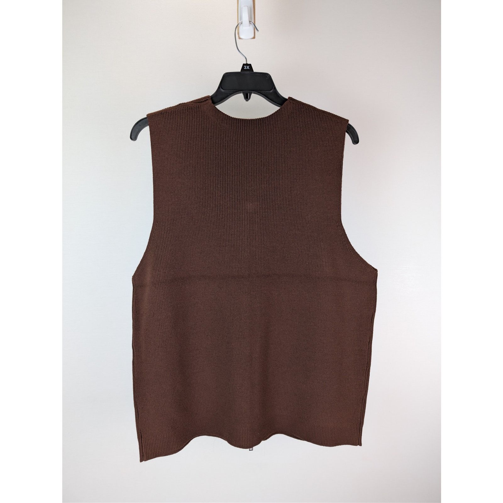 Studio Nicholson o1rshd1 Chesnut Knitwear 12GG Rib Zipped Vest Gilet in Brown Size US M / EU 48-50 / 2 - 9 Thumbnail