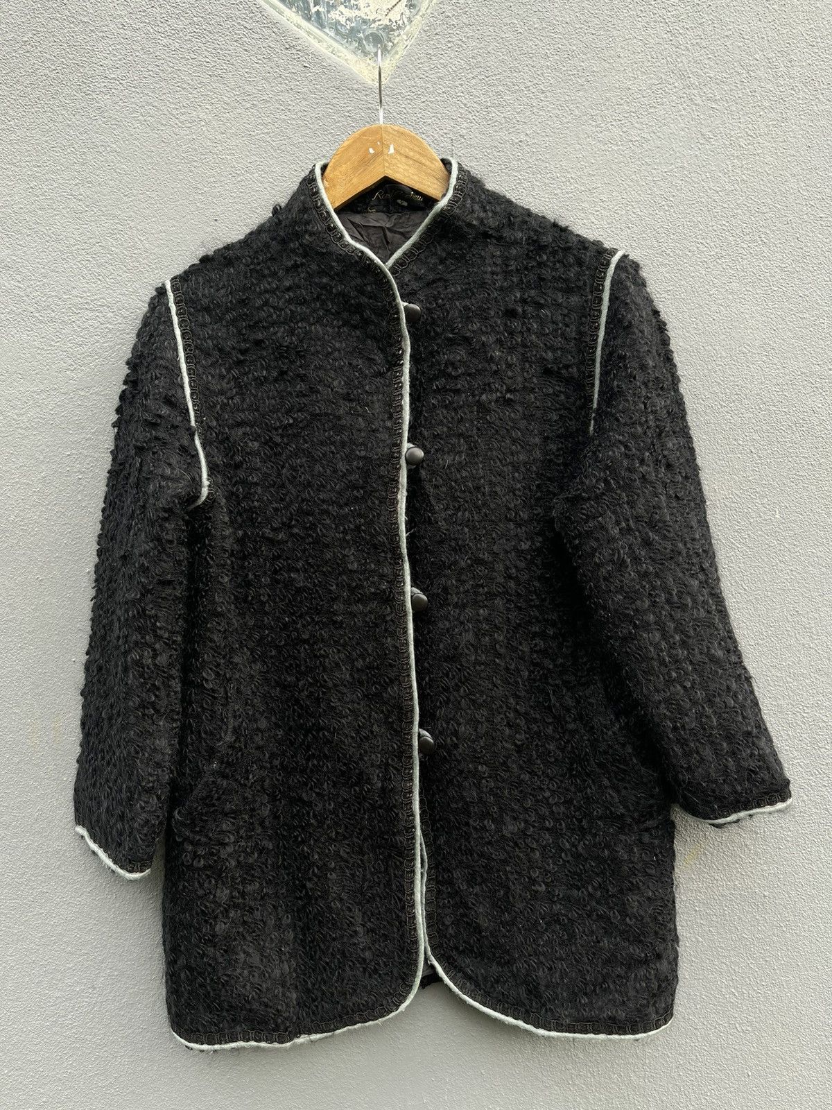 Designer Rare Rond Bonheur Black Textured Wool Jacket - Size 9 Size M / US 6-8 / IT 42-44 - 1 Thumbnail
