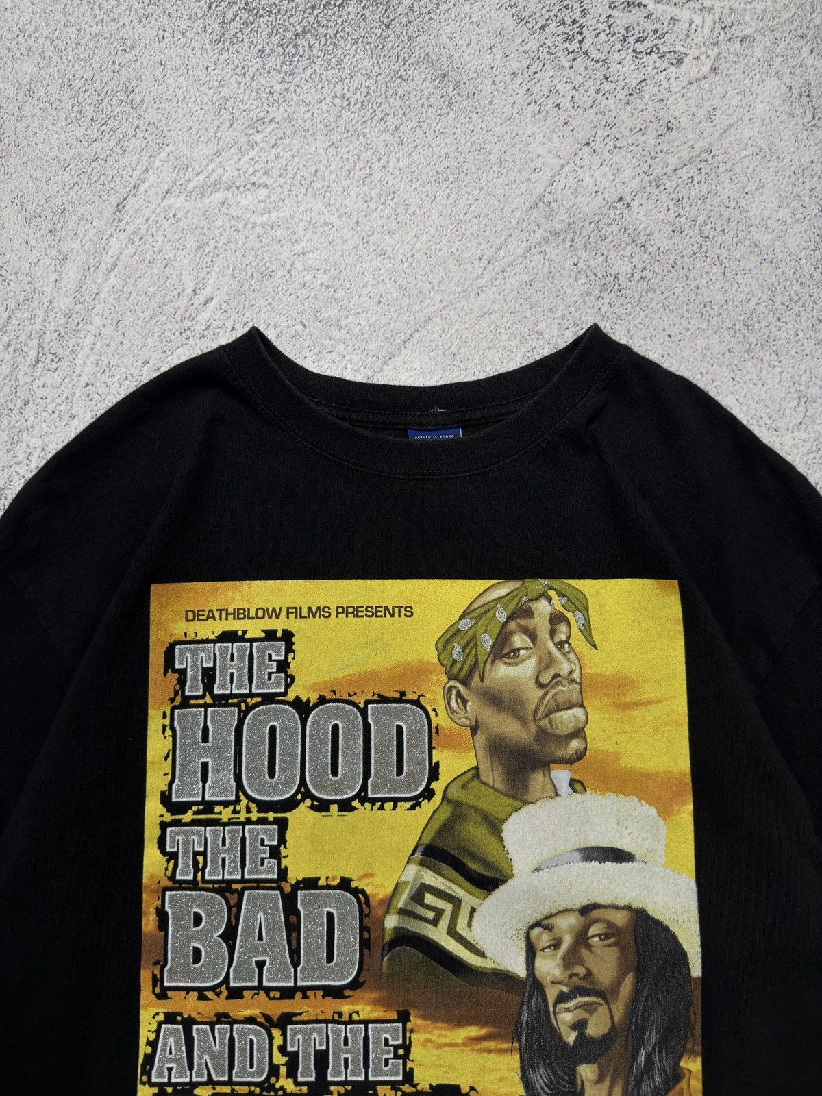 Death Row Records × Rap Tees × Vintage VTG THE HOOD THE BAD THE GULLY TUPAC SNOOP DOGG RAP T-SHIRT Size US XL / EU 56 / 4 - 6 Thumbnail