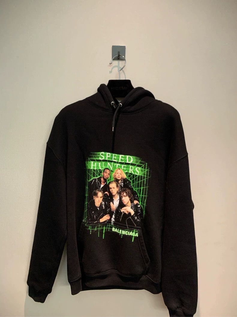 Balenciaga Balenciaga Green Band Black Hoodie XS Size US XS / EU 42 / 0 - 1 Thumbnail