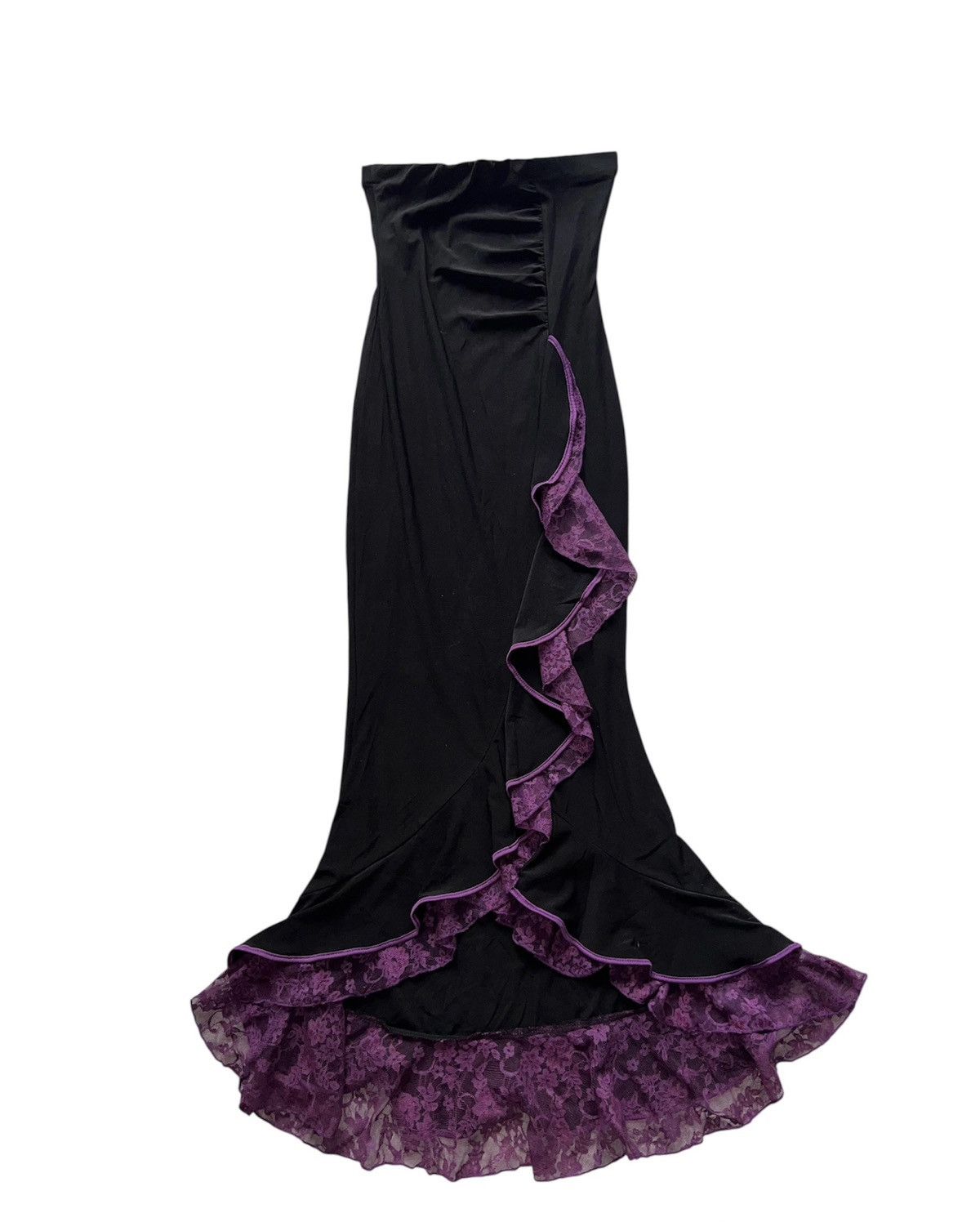 Other Vintage strapless lace ruffle trim dress 🔮🎀 Size S / US 4 / IT 40 - 4 Thumbnail