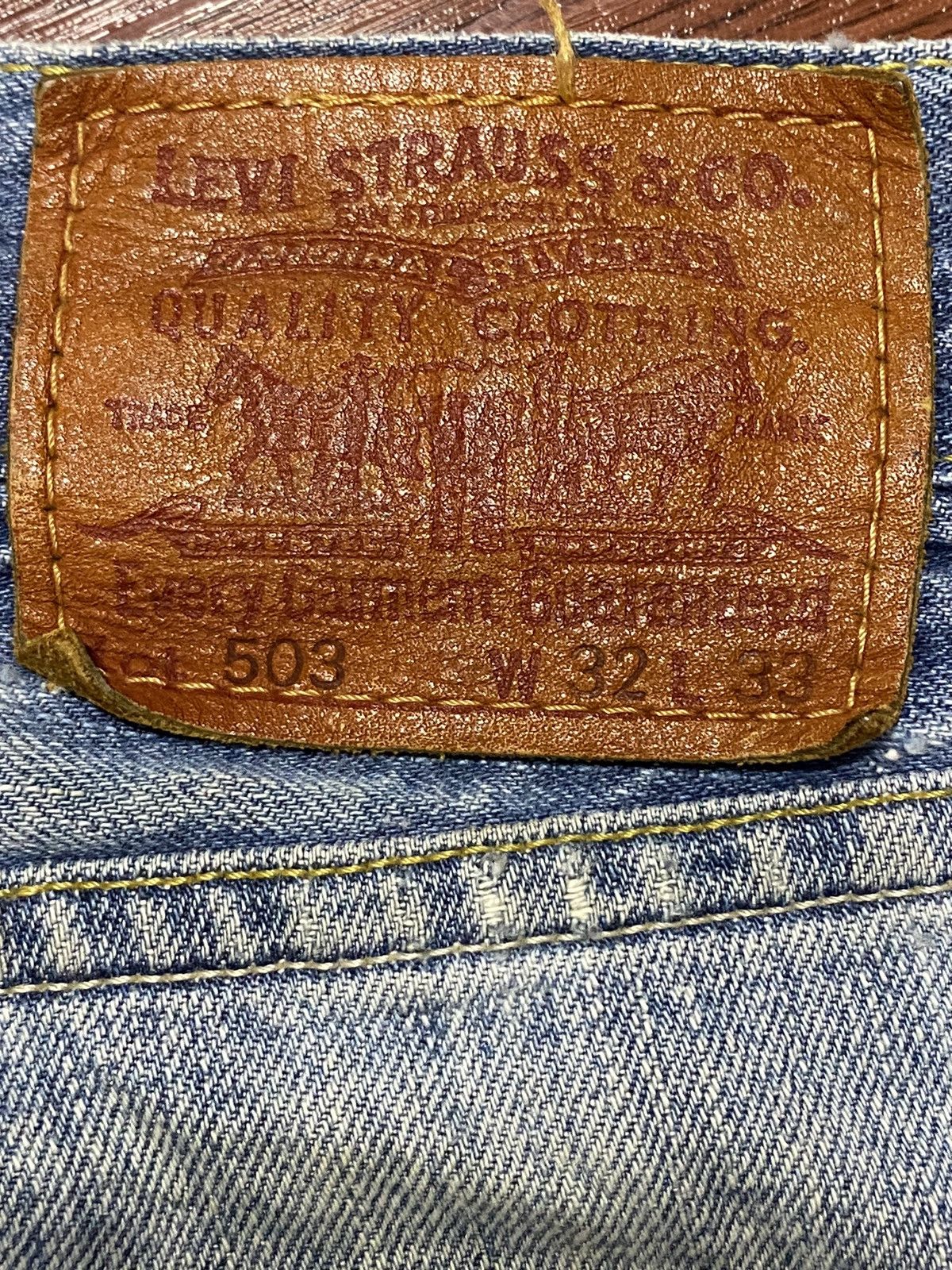 Levi's Vintage Levis 503 90’s Distressed Enough Baggy Jeans Size US 33 - 12 Thumbnail