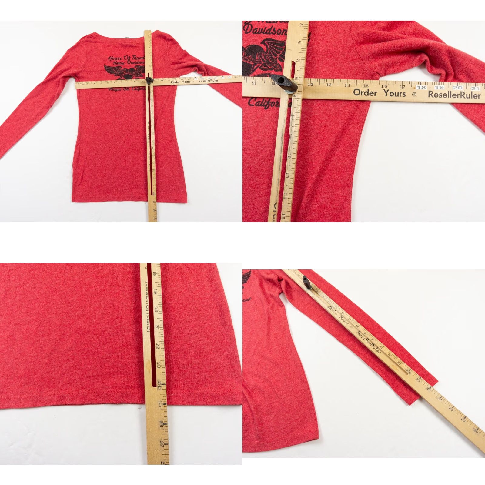 Harley Davidson Harley-Davidson Shirt Womens Small Red Long Sleeve Motorcycle Tee Casual Size S / US 4 / IT 40 - 8 Thumbnail