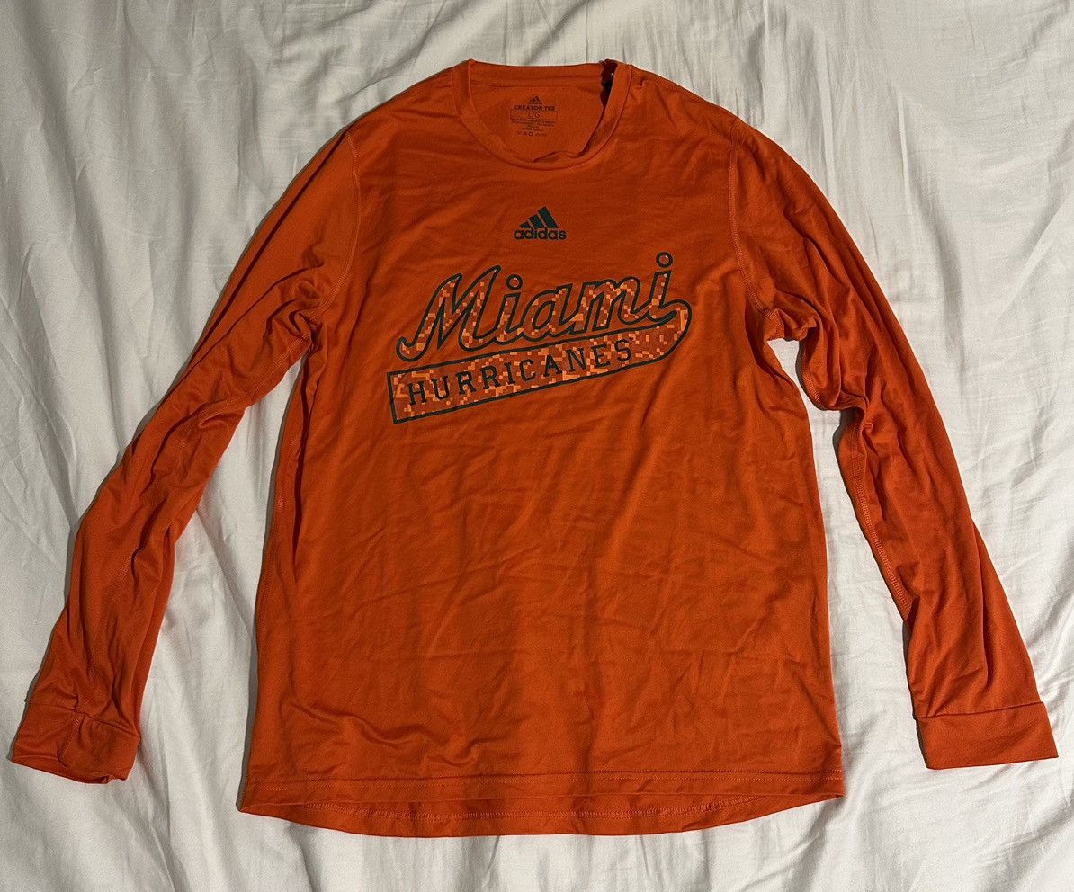 Adidas University of Miami Hurricanes (UMiami) Adidas L/S shirt Size US L / EU 52-54 / 3 - 1 Thumbnail
