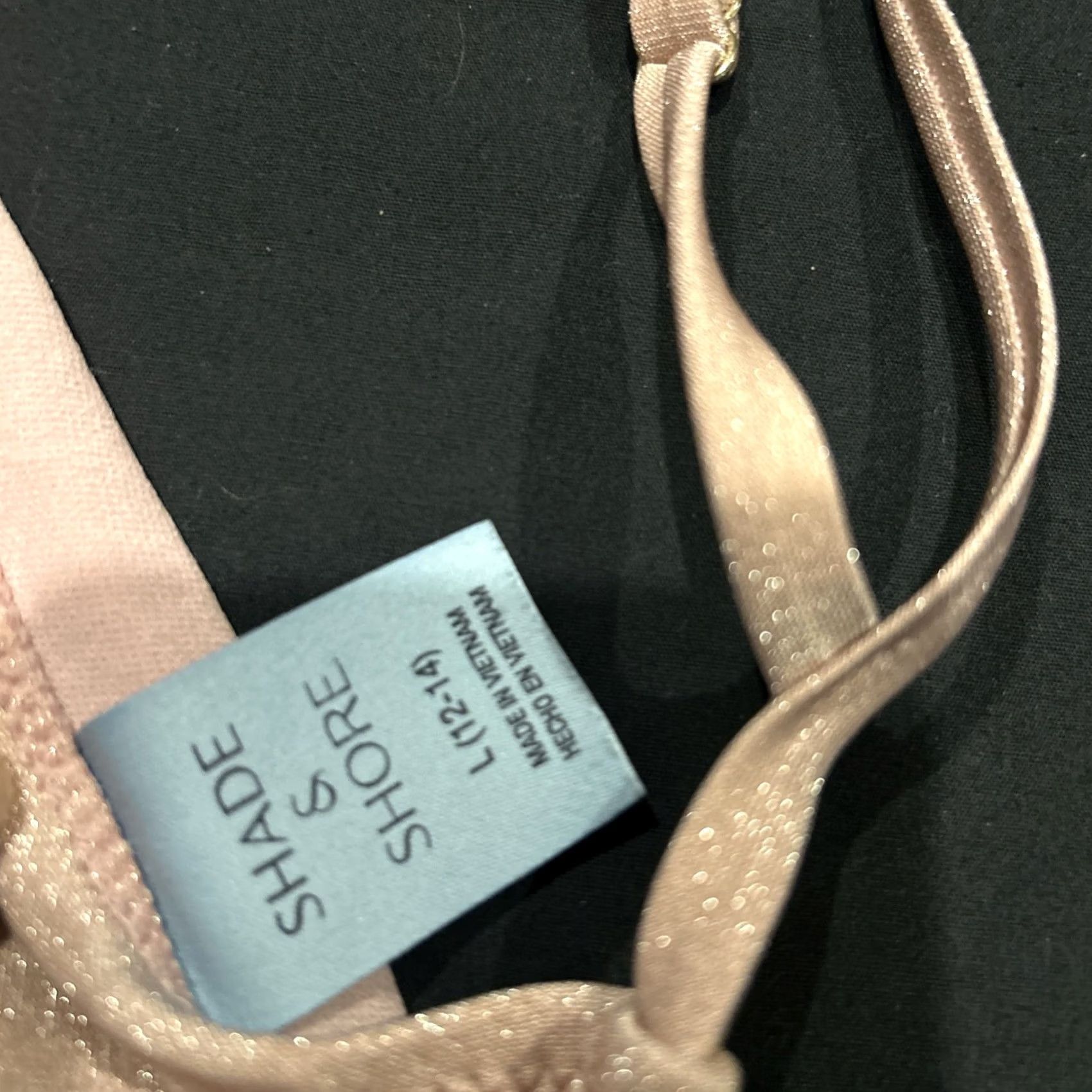 Vintage Shade & Shore Pink Bikini Top - Women’s L Spaghetti Strap Adjustable Solid Nylon Beach Patio Swimwear Top Size L / US 10 / IT 46 - 2 Thumbnail