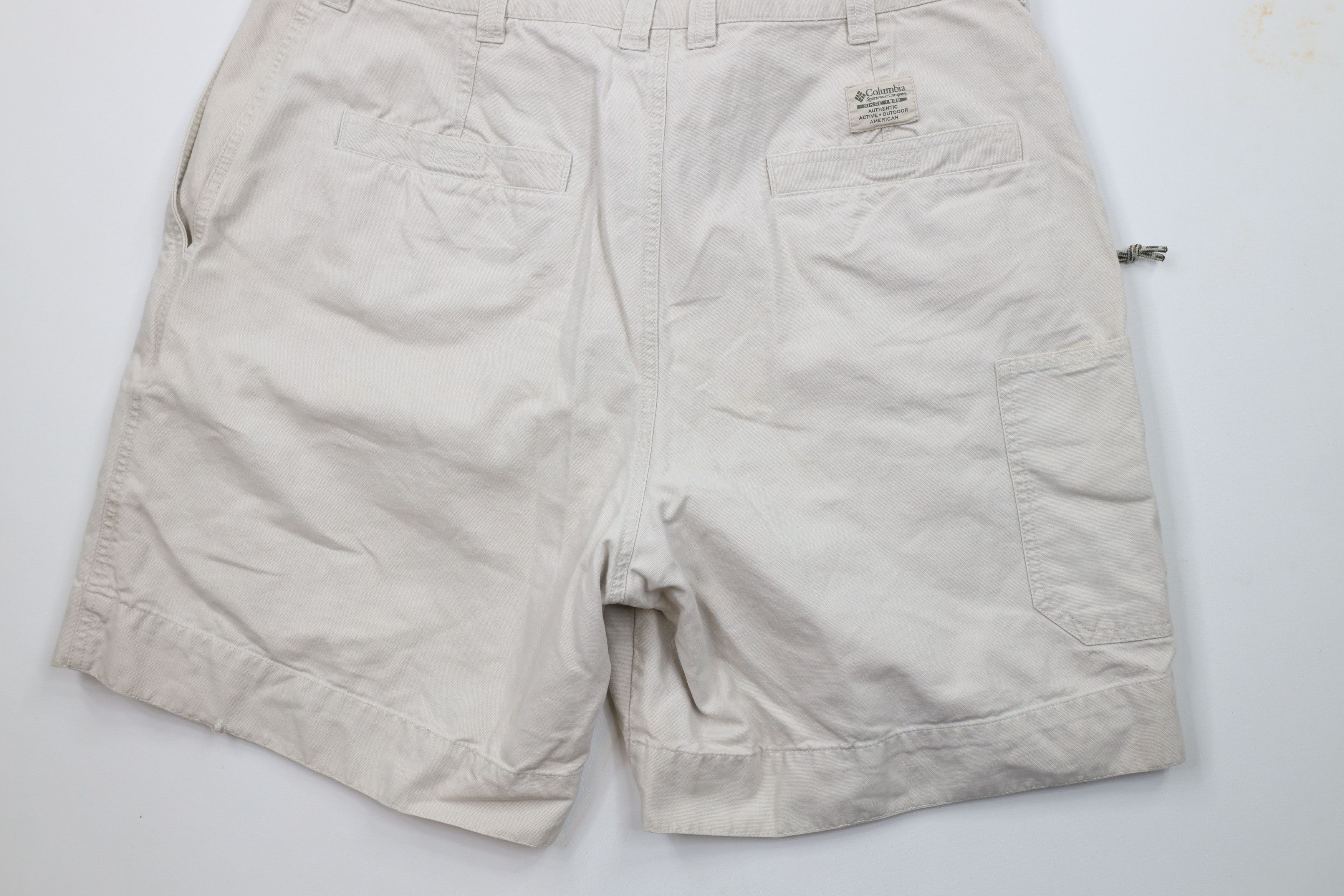 Columbia × Vintage Vintage Columbia Spell Out Above Knee Canvas Shorts Beige Size US 38 / EU 54 - 12 Thumbnail