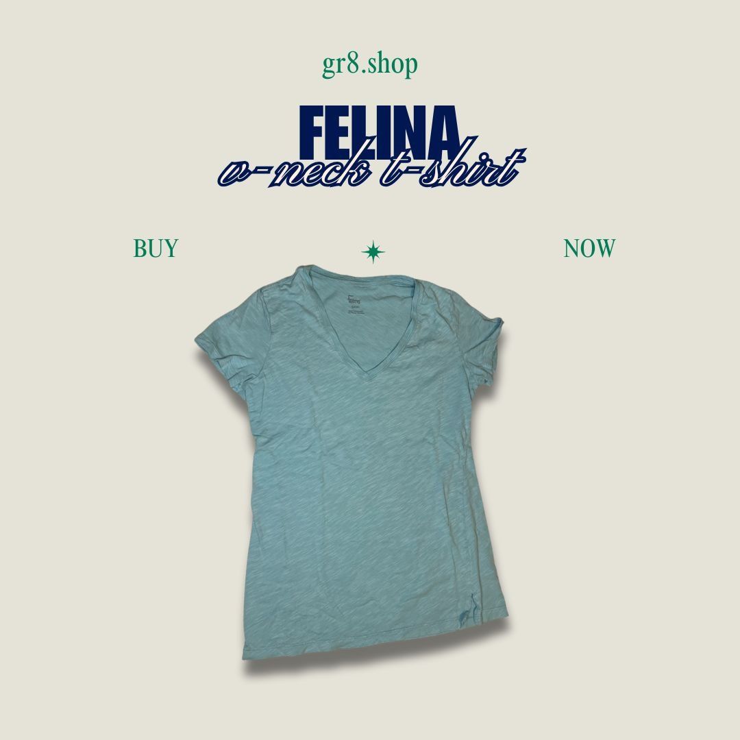 Other Felina Womens Casual Sky Blue V-Neck T-Shirt Size S Size S / US 4 / IT 40 - 1 Thumbnail