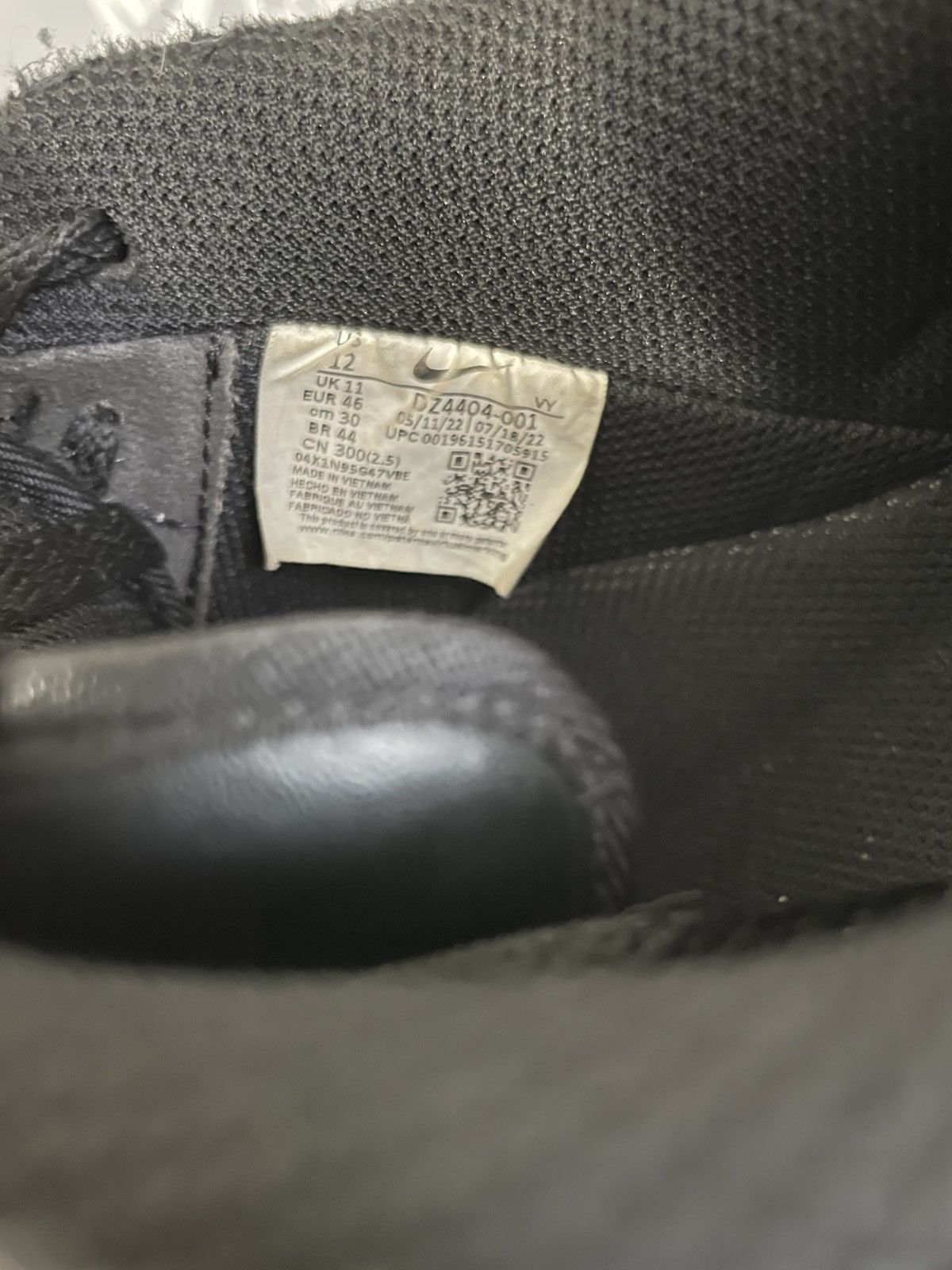 Nike AIR FORCE 1'07 BLACK/BLACK-GUM LIGHT BROWN Size US 12 / EU 45 - 6 Thumbnail